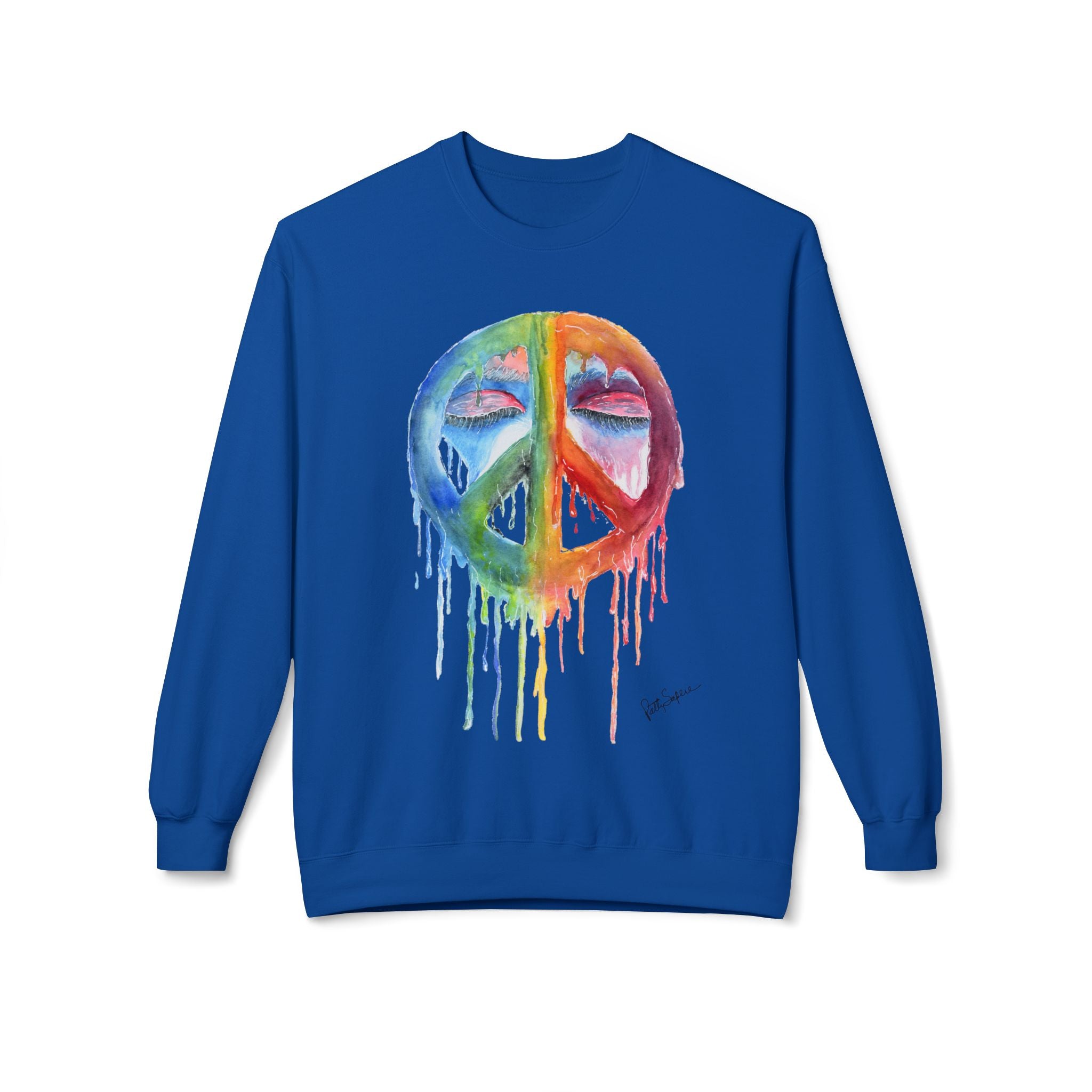 Peace Sign Watercolor Crewneck Sweatshirt