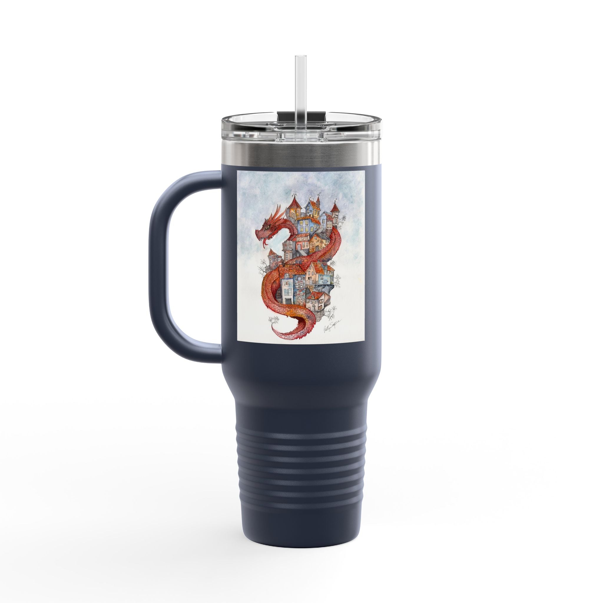 Red Dragon Village 40oz Insulated Travel Mug – Fantasy Art Tumbler