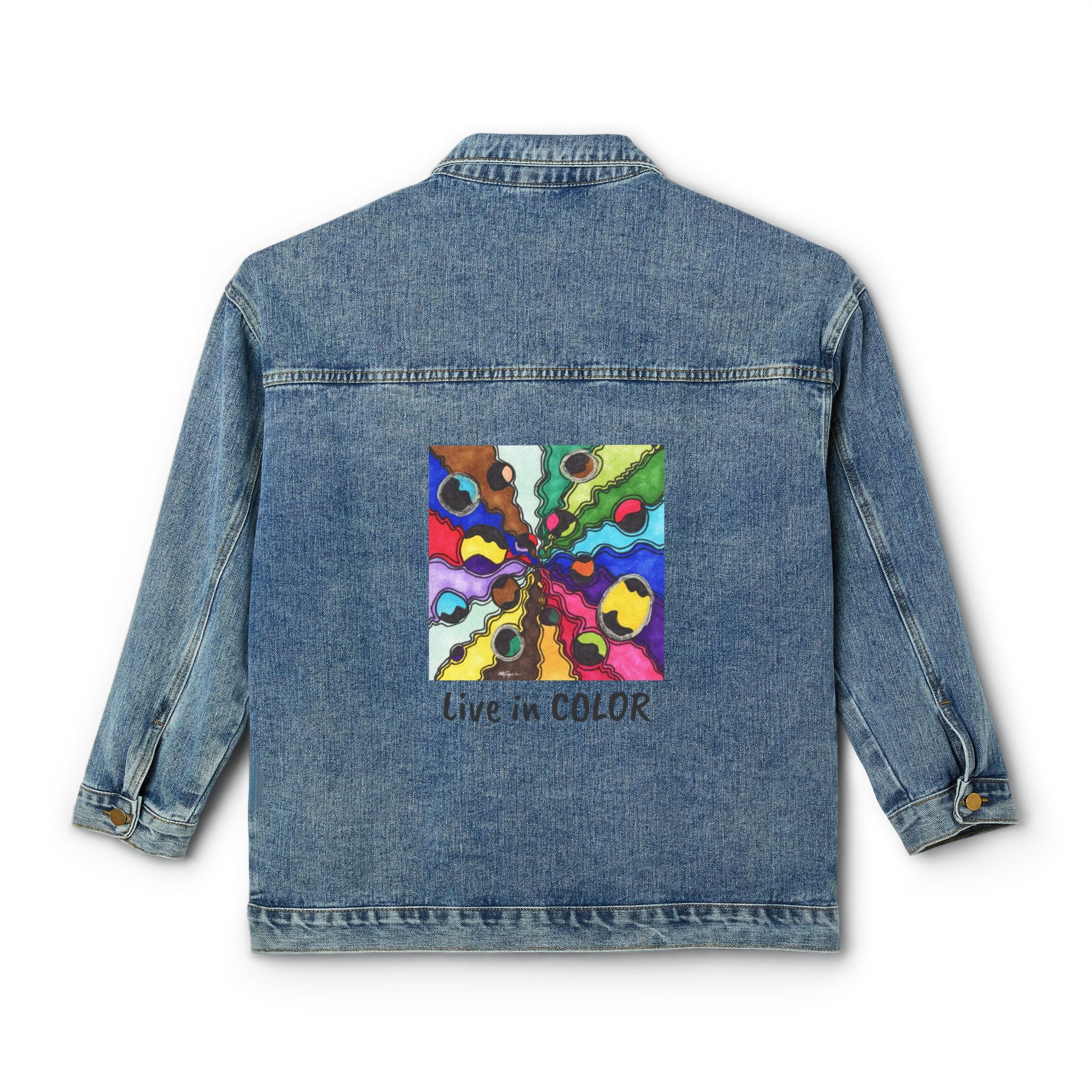 Women's Colorful Denim Jacket