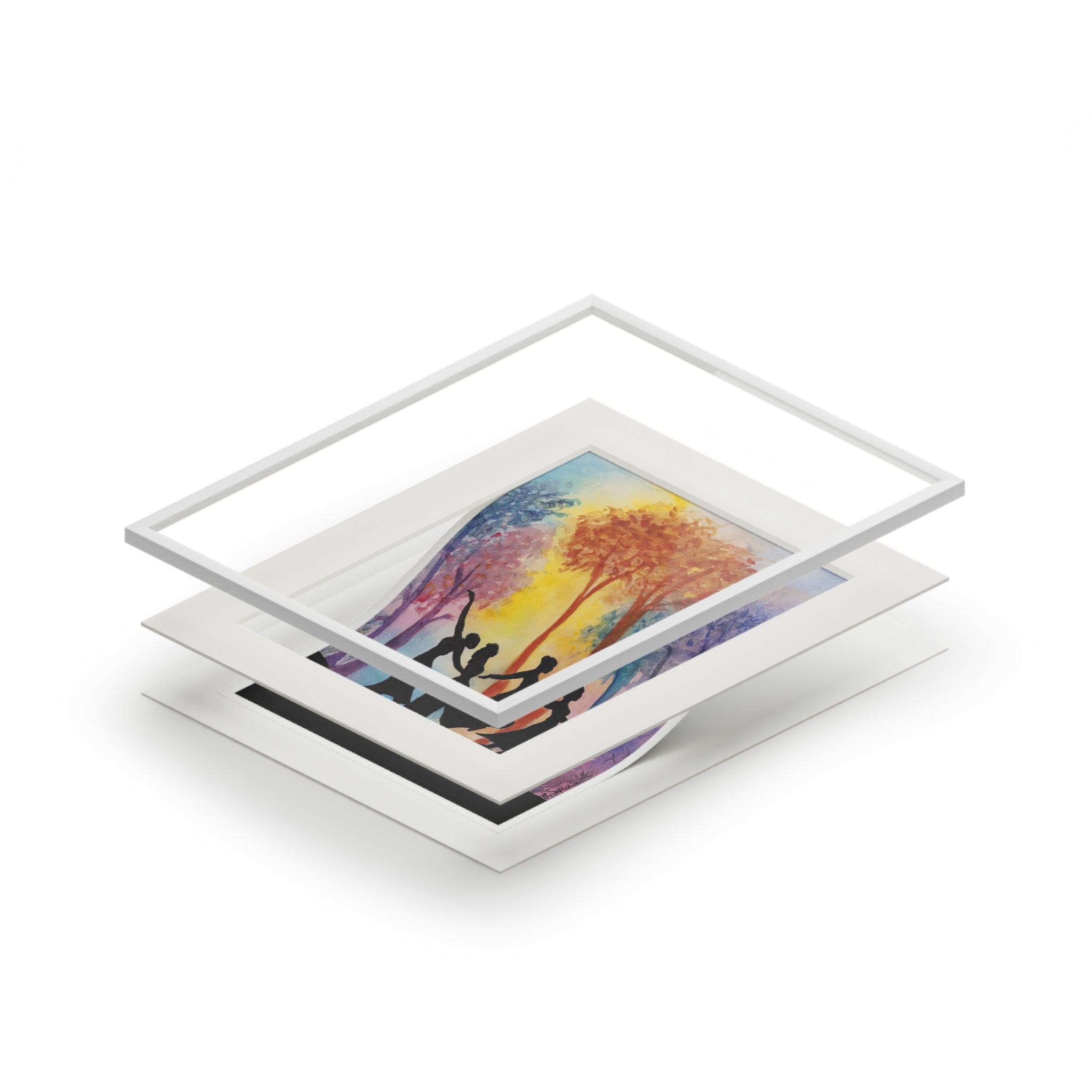 Fine Art Print — 'Circle of Friends' Passepartout Paper Frame