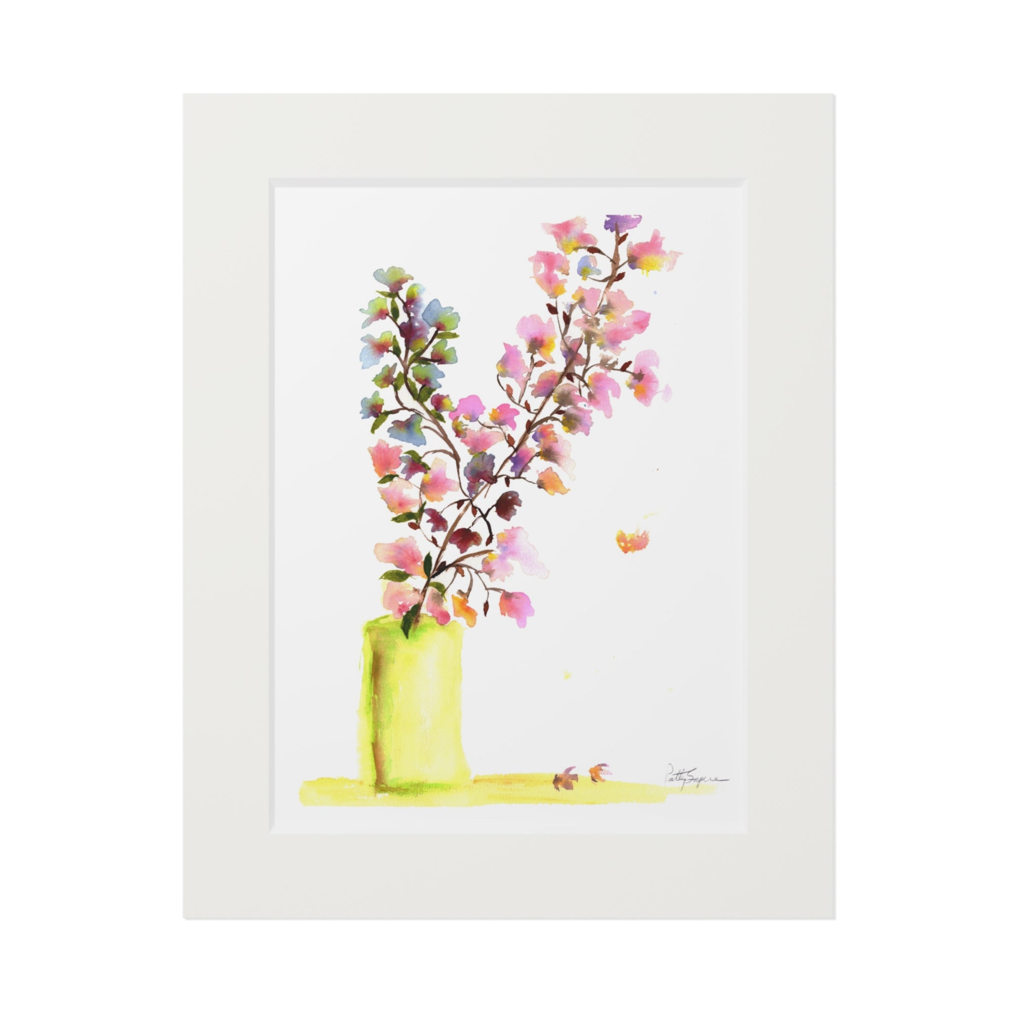 Fine Art Watercolor Floral Print (with mat)