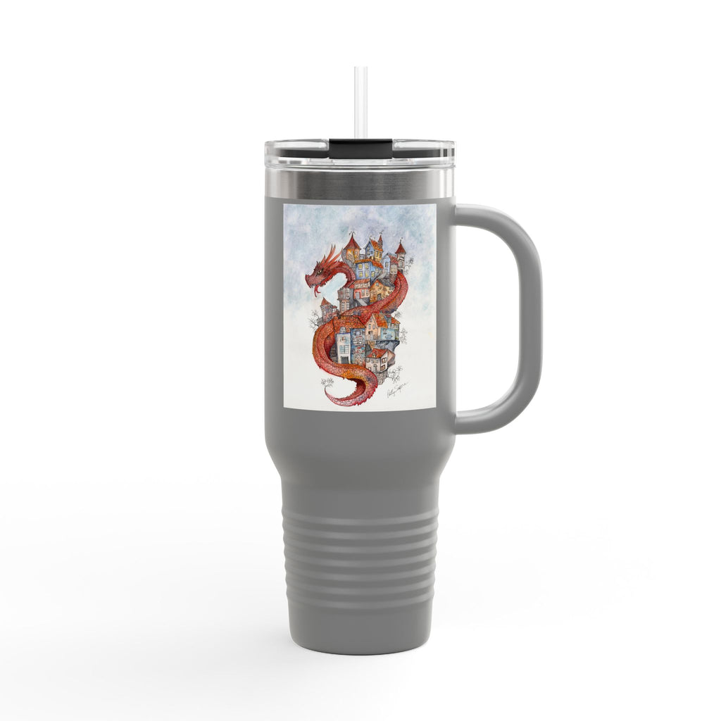 Red Dragon Village 40oz Insulated Travel Mug – Fantasy Art Tumbler
