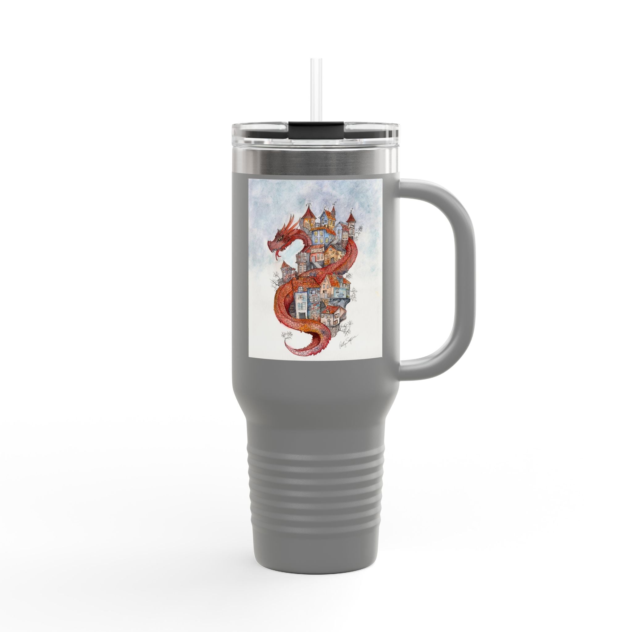 Red Dragon Village 40oz Insulated Travel Mug – Fantasy Art Tumbler