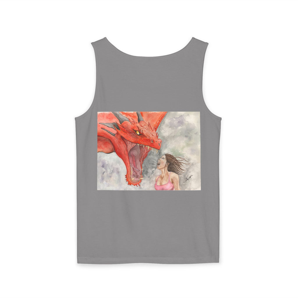 Fierce Dragon Battle Unisex Tank Top – Fantasy Art Graphic Tee