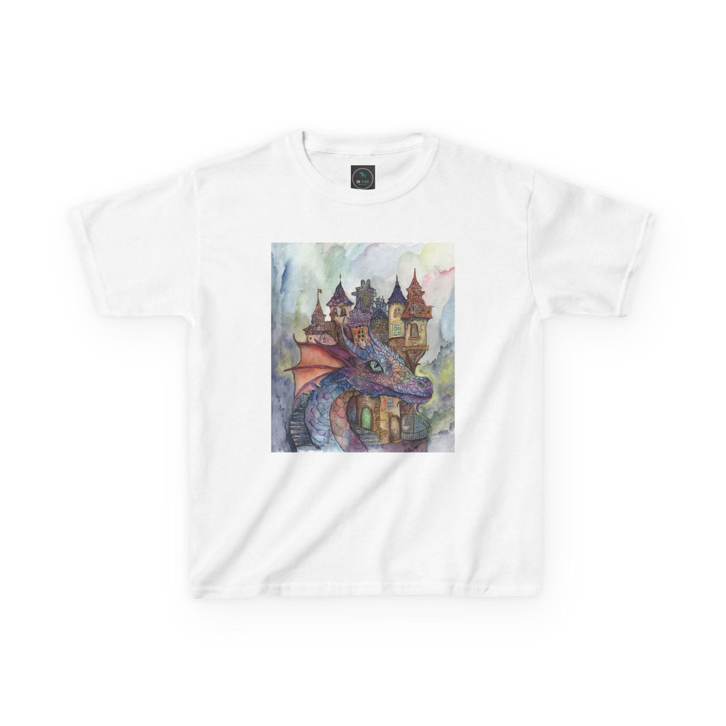 Magical Dragon Castle Kids Tee, Fantasy T-Shirt, Dragon Lover Gift, Children's Apparel, Birthday Gift, Adventure Clothing