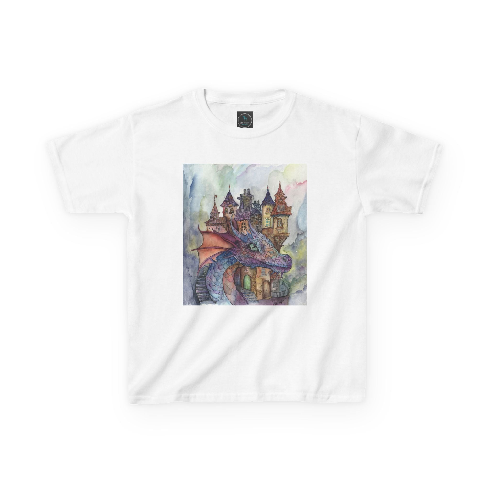 Magical Dragon Castle Kids Tee, Fantasy T-Shirt, Dragon Lover Gift, Children's Apparel, Birthday Gift, Adventure Clothing