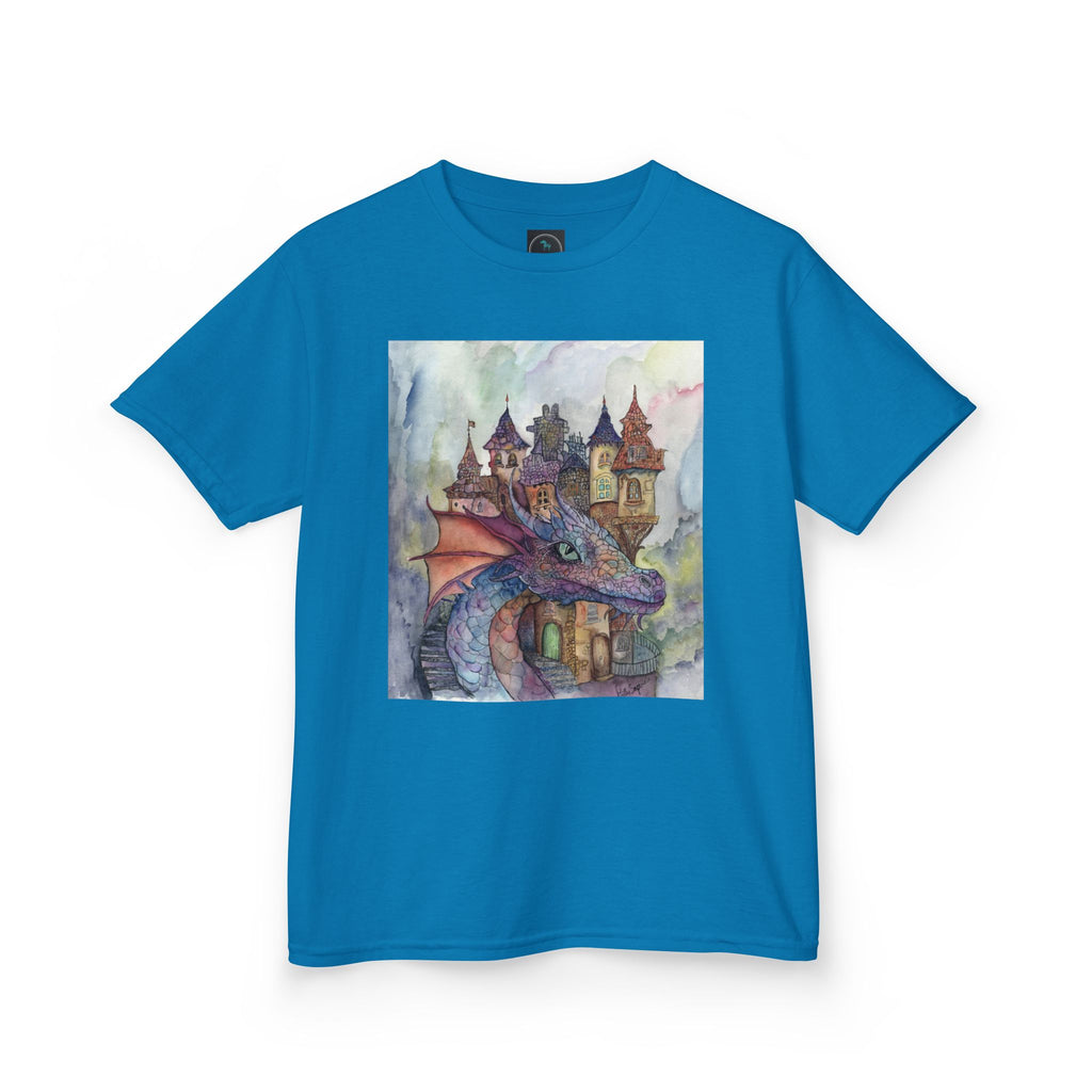 Magical Dragon Castle Kids Tee, Fantasy T-Shirt, Dragon Lover Gift, Children's Apparel, Birthday Gift, Adventure Clothing