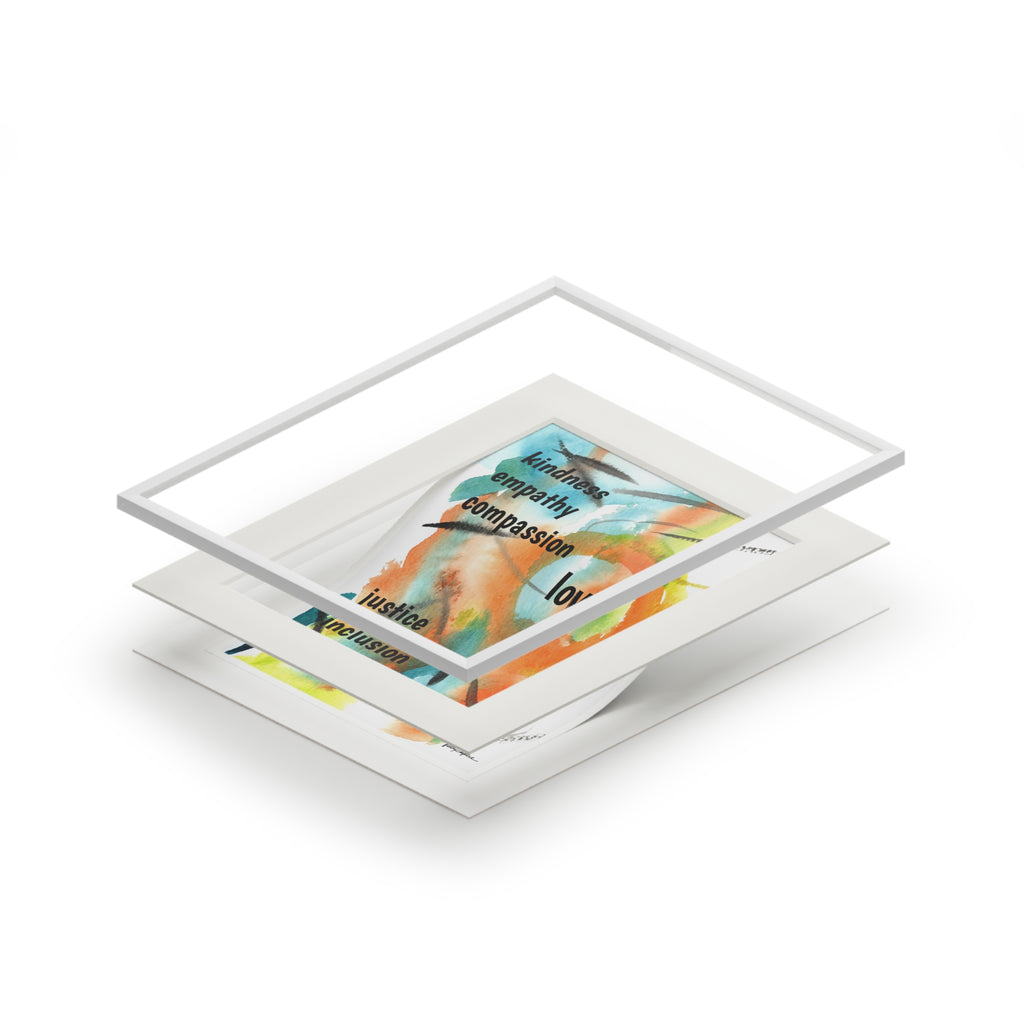 Fine Art Print — "Kindness Empathy Compassion Love" Abstract Passepartout