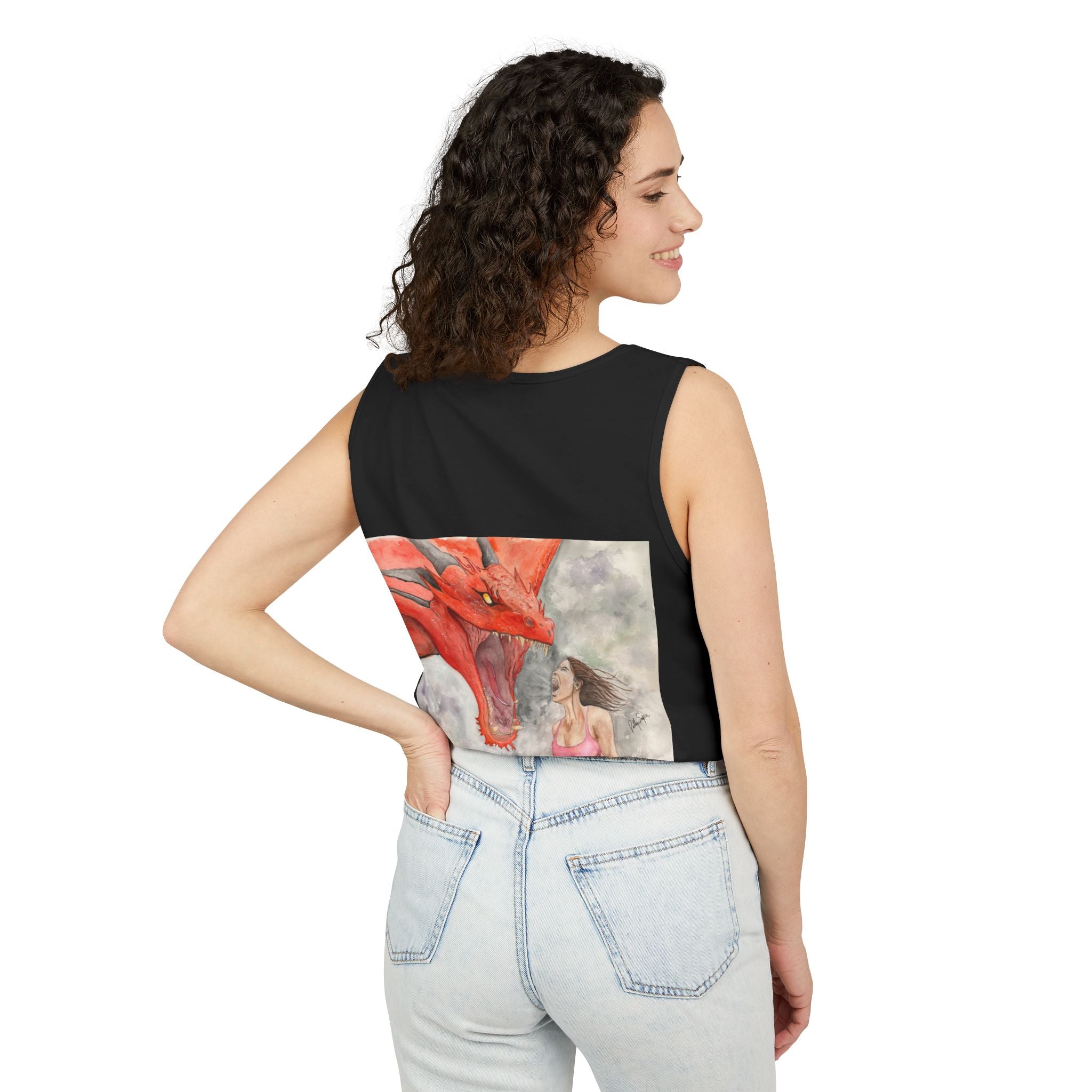 Fierce Dragon Battle Unisex Tank Top – Fantasy Art Graphic Tee