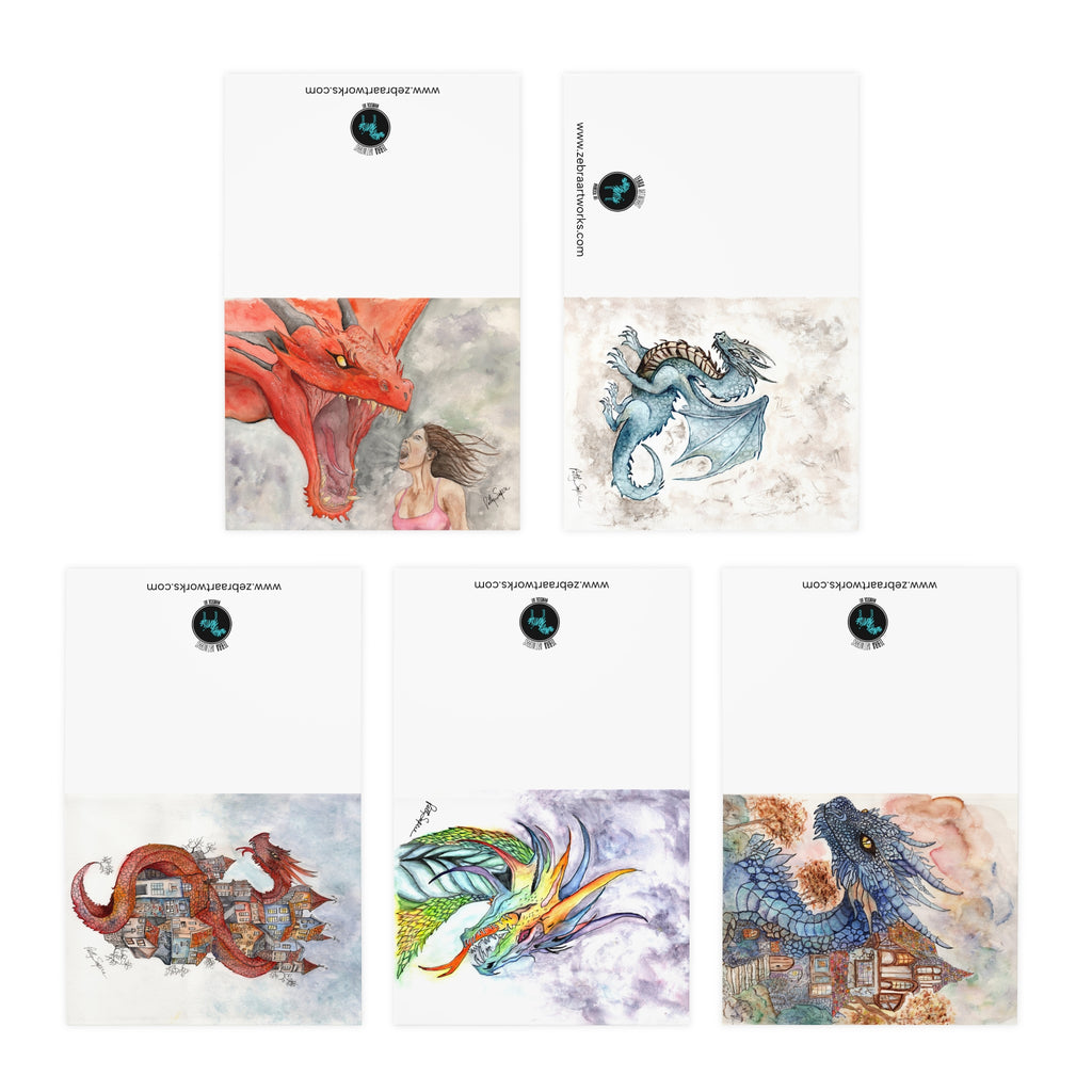 Dragon Series Greeting Cards - 5-Pack | Perfect for Any Occasion