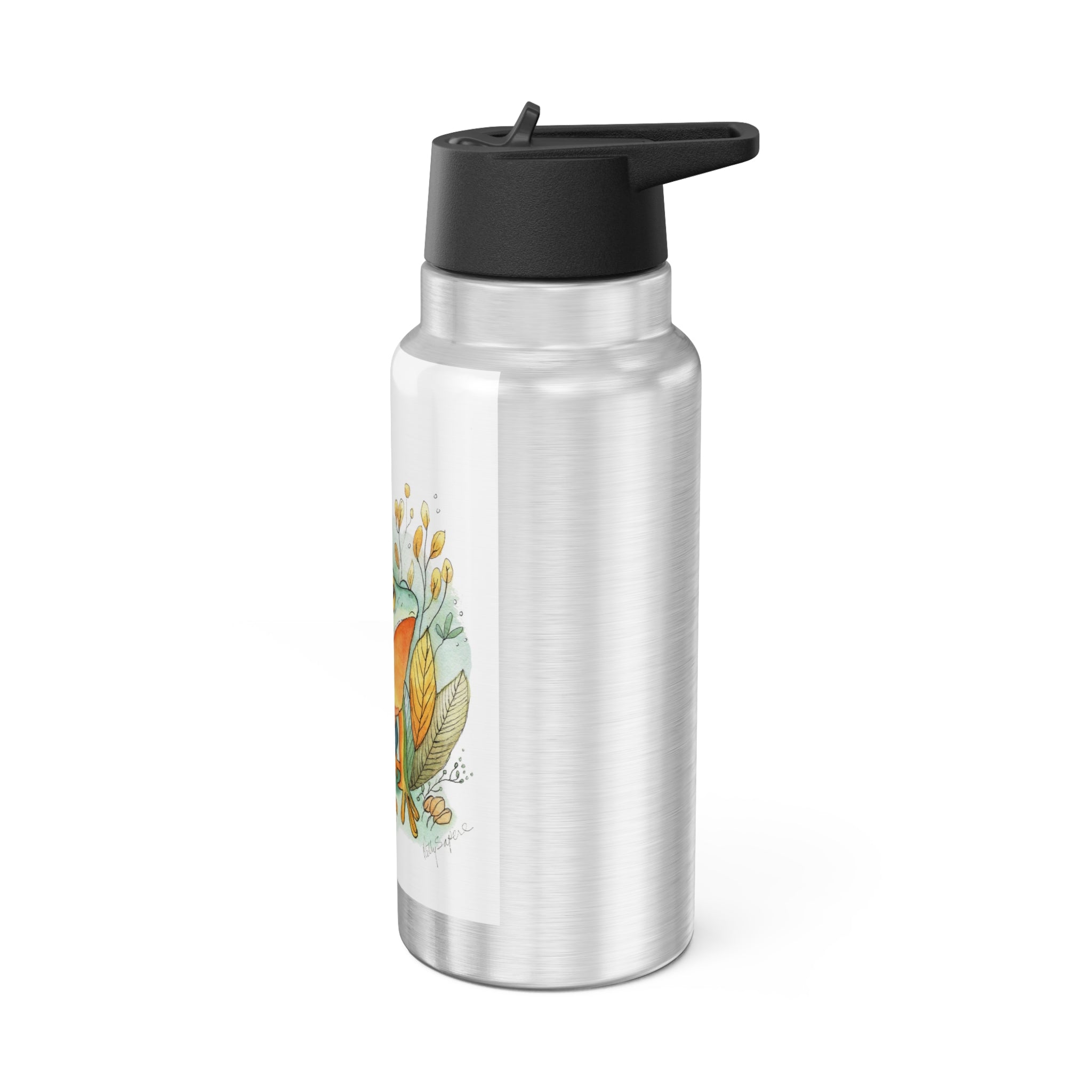 32oz Gator Tumbler – Colorful Frog & Autumn Foliage Insulated Water Bottle