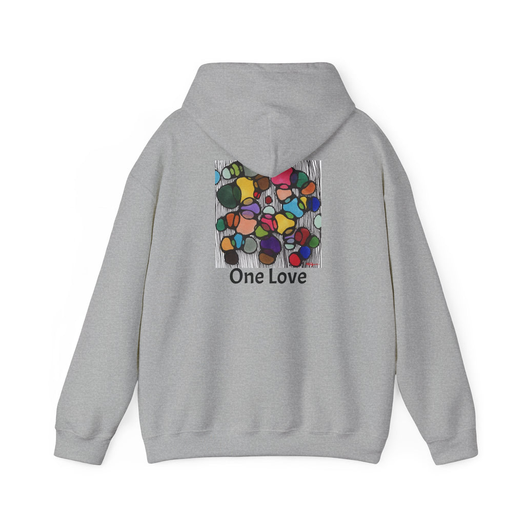 One Love Unisex Hoodie – Abstract Watercolor Art Design