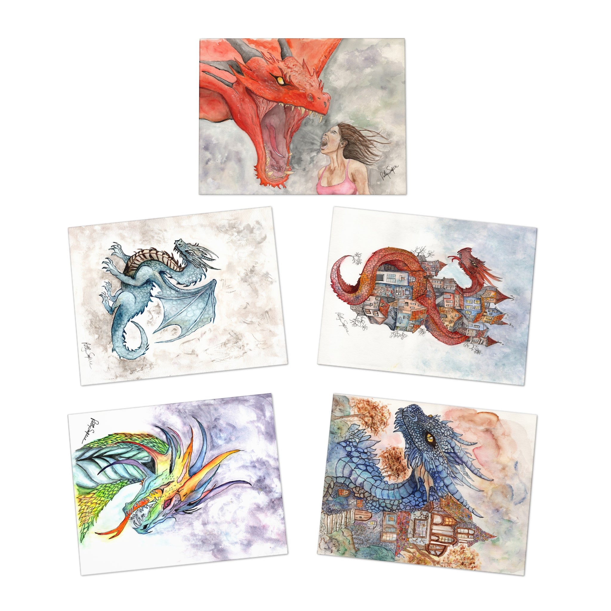 Dragon Series Greeting Cards - 5-Pack | Perfect for Any Occasion