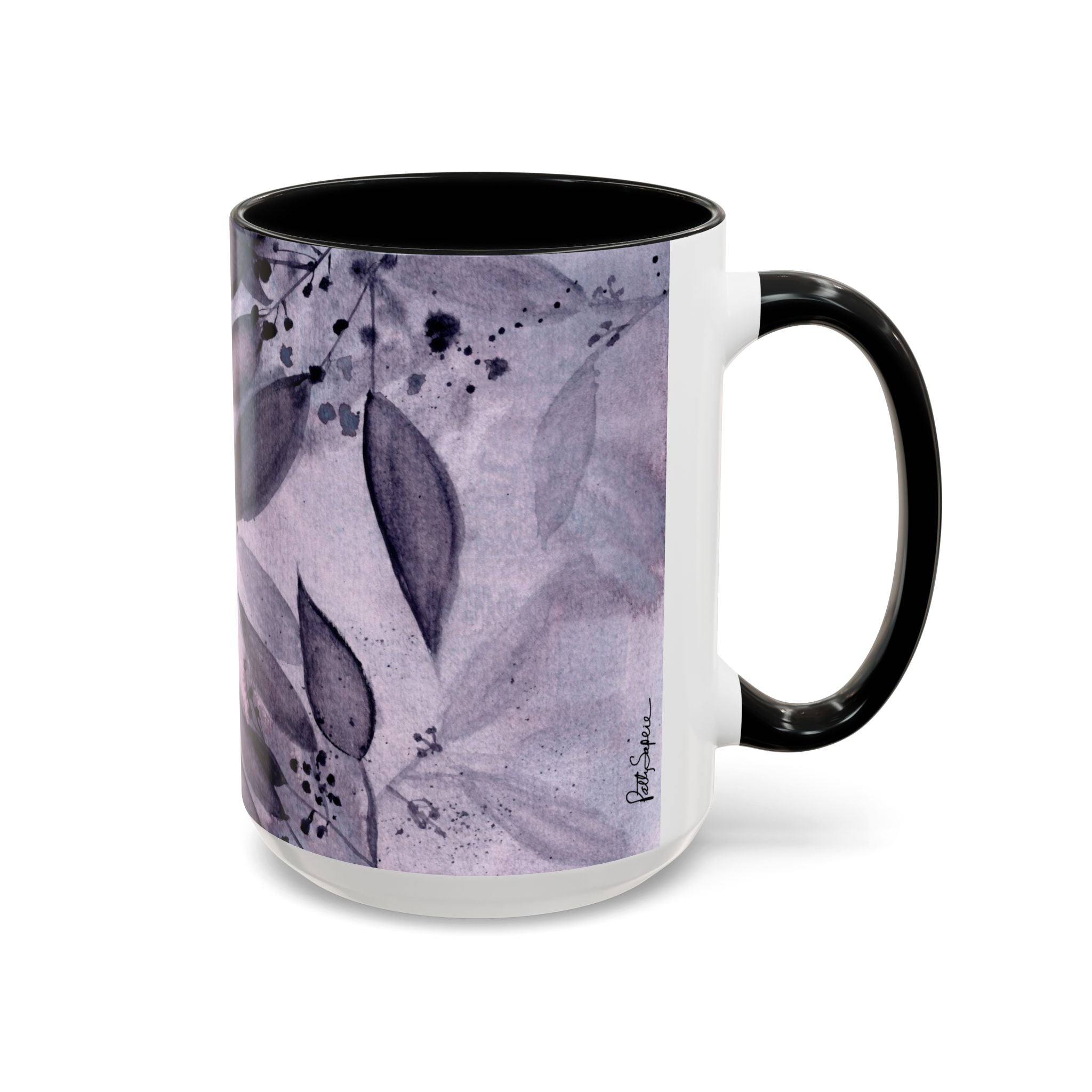 Midnight Leaves Accent Coffee Mug (15oz)