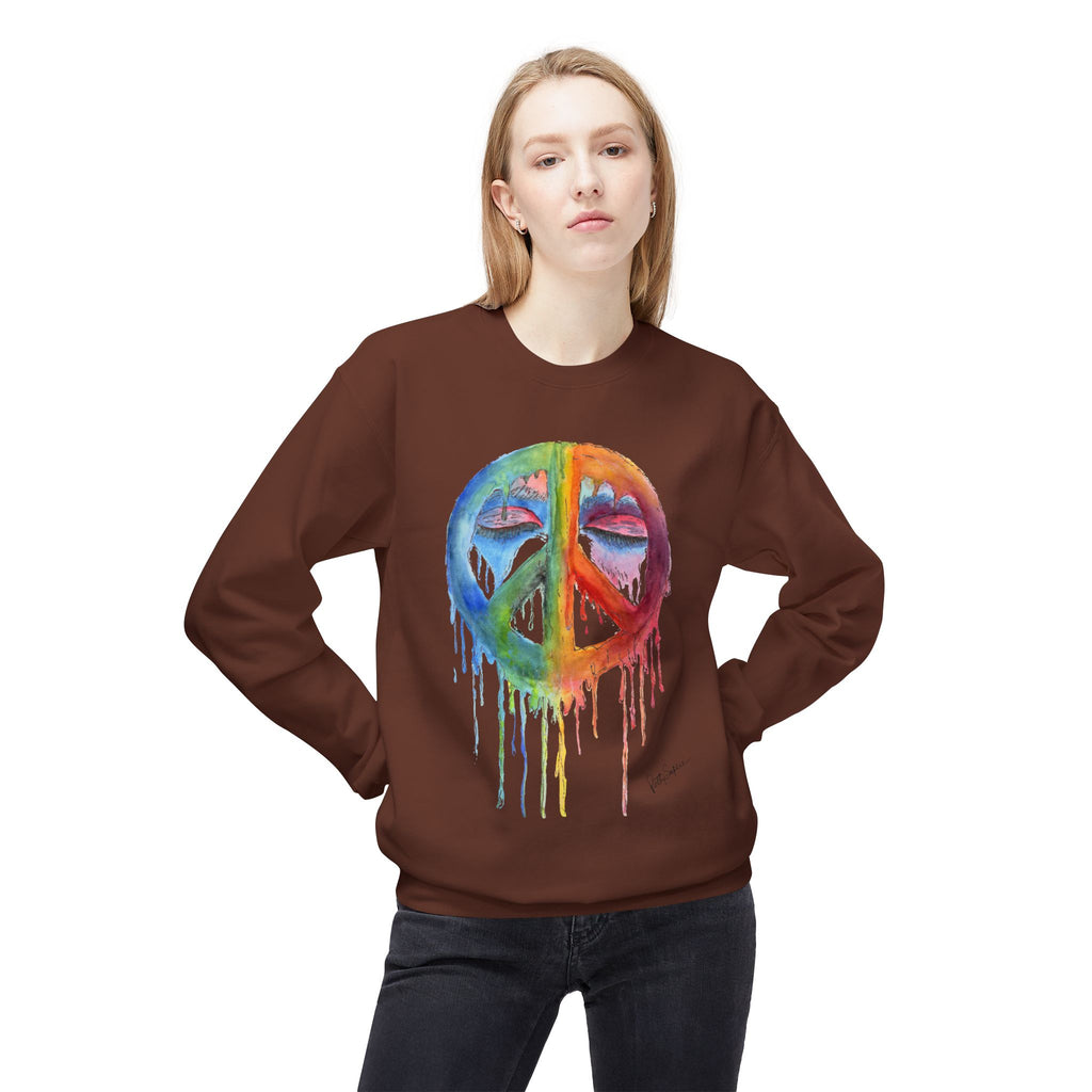 Peace Sign Watercolor Crewneck Sweatshirt