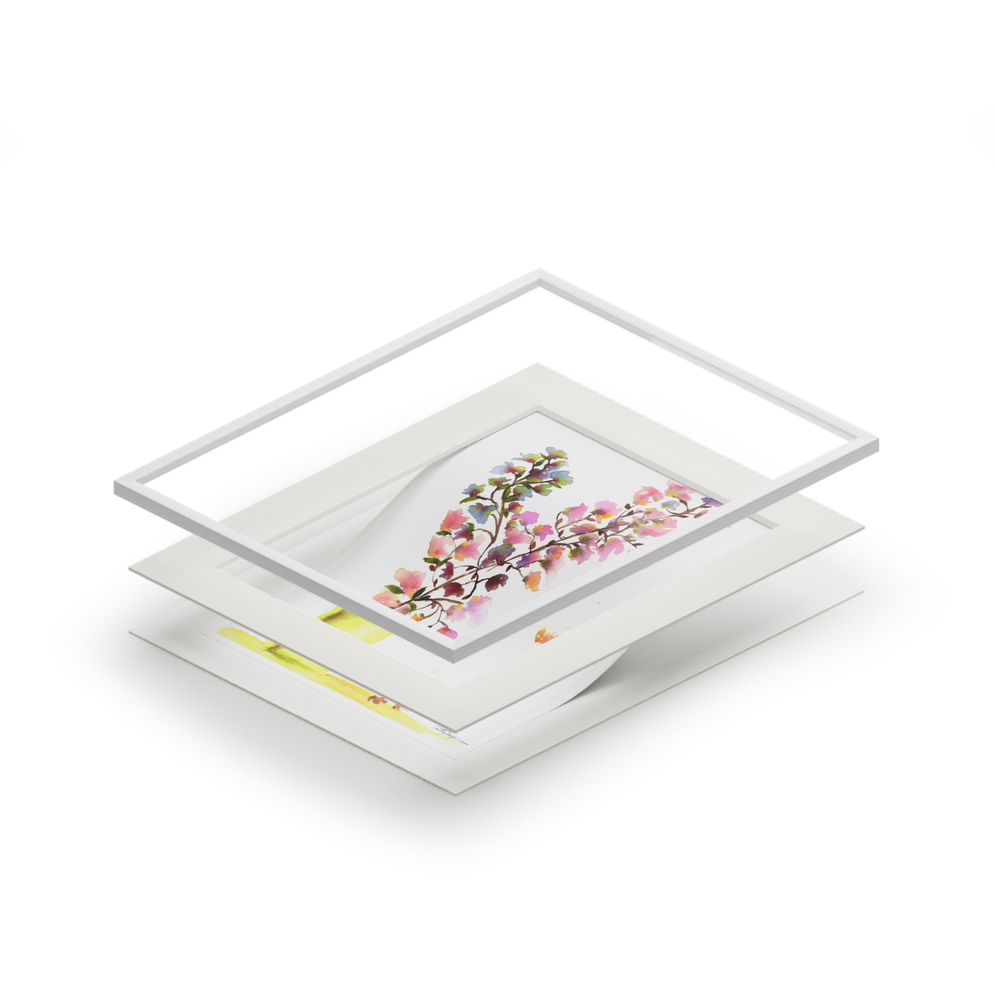 Fine Art Watercolor Floral Print (with mat)