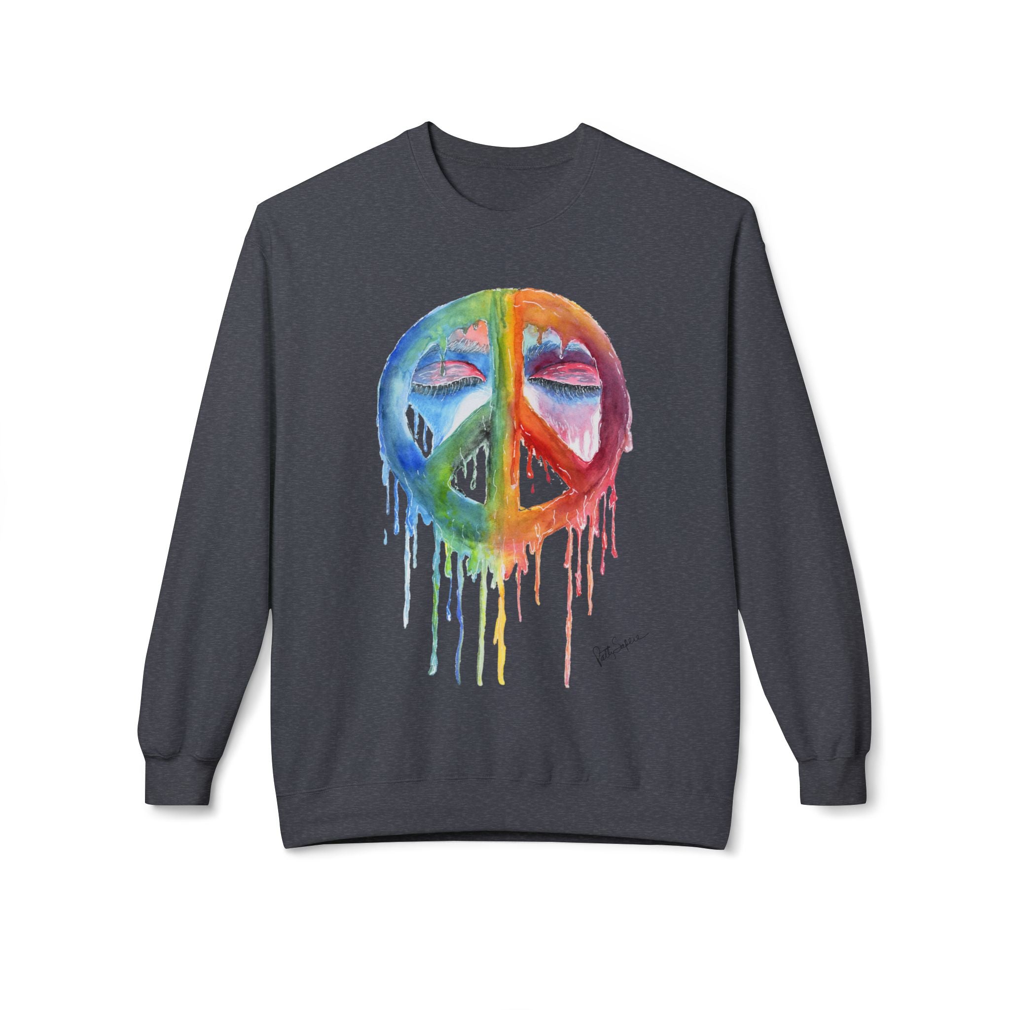 Peace Sign Watercolor Crewneck Sweatshirt