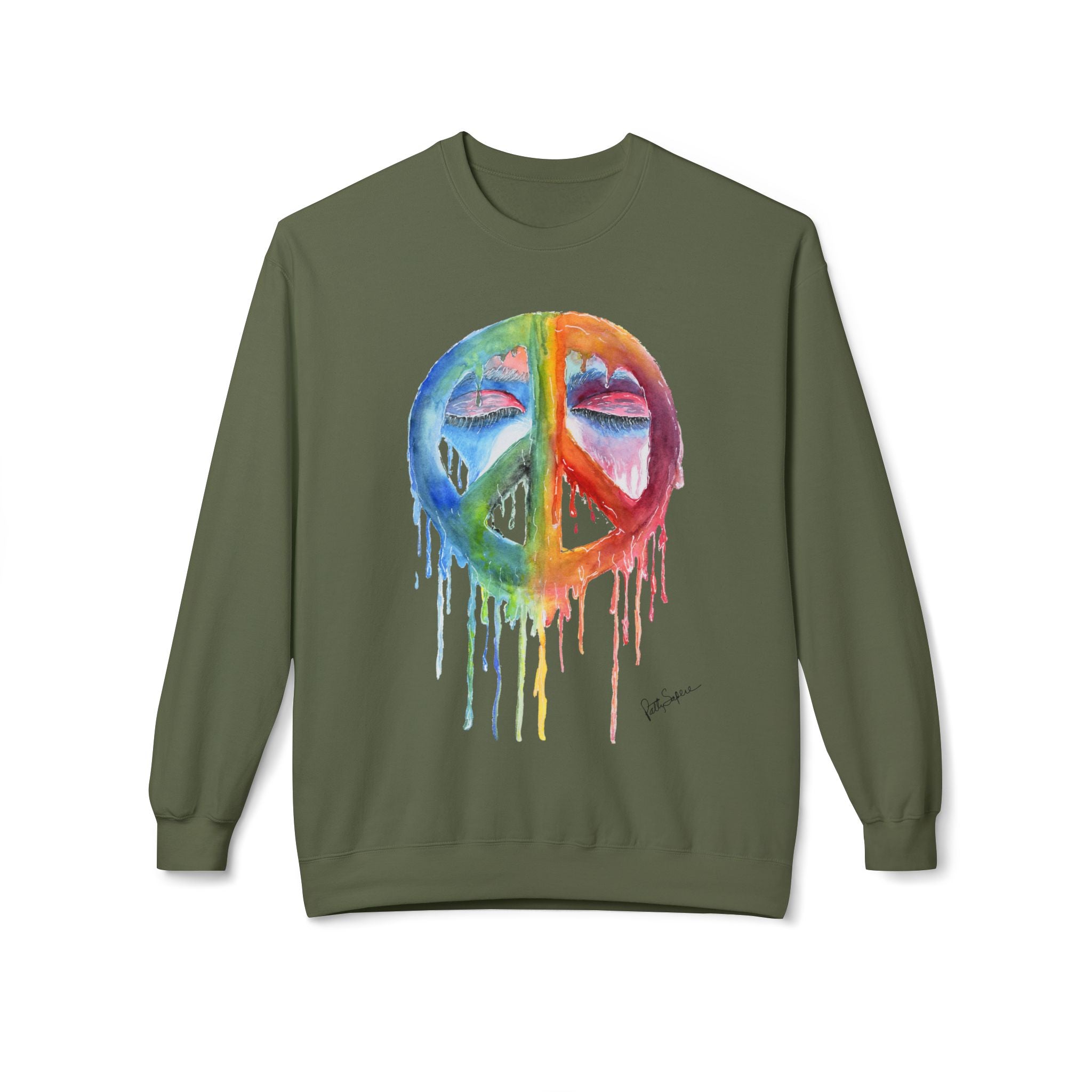 Peace Sign Watercolor Crewneck Sweatshirt