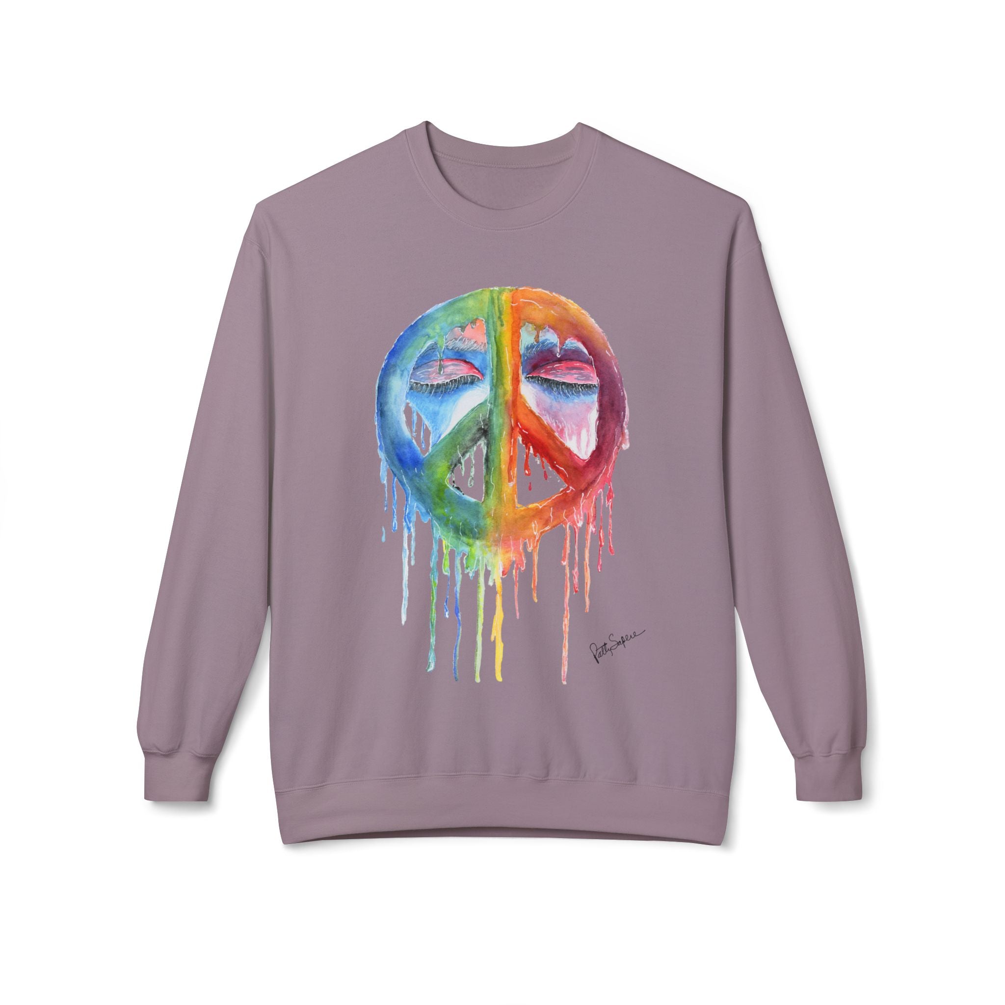 Peace Sign Watercolor Crewneck Sweatshirt