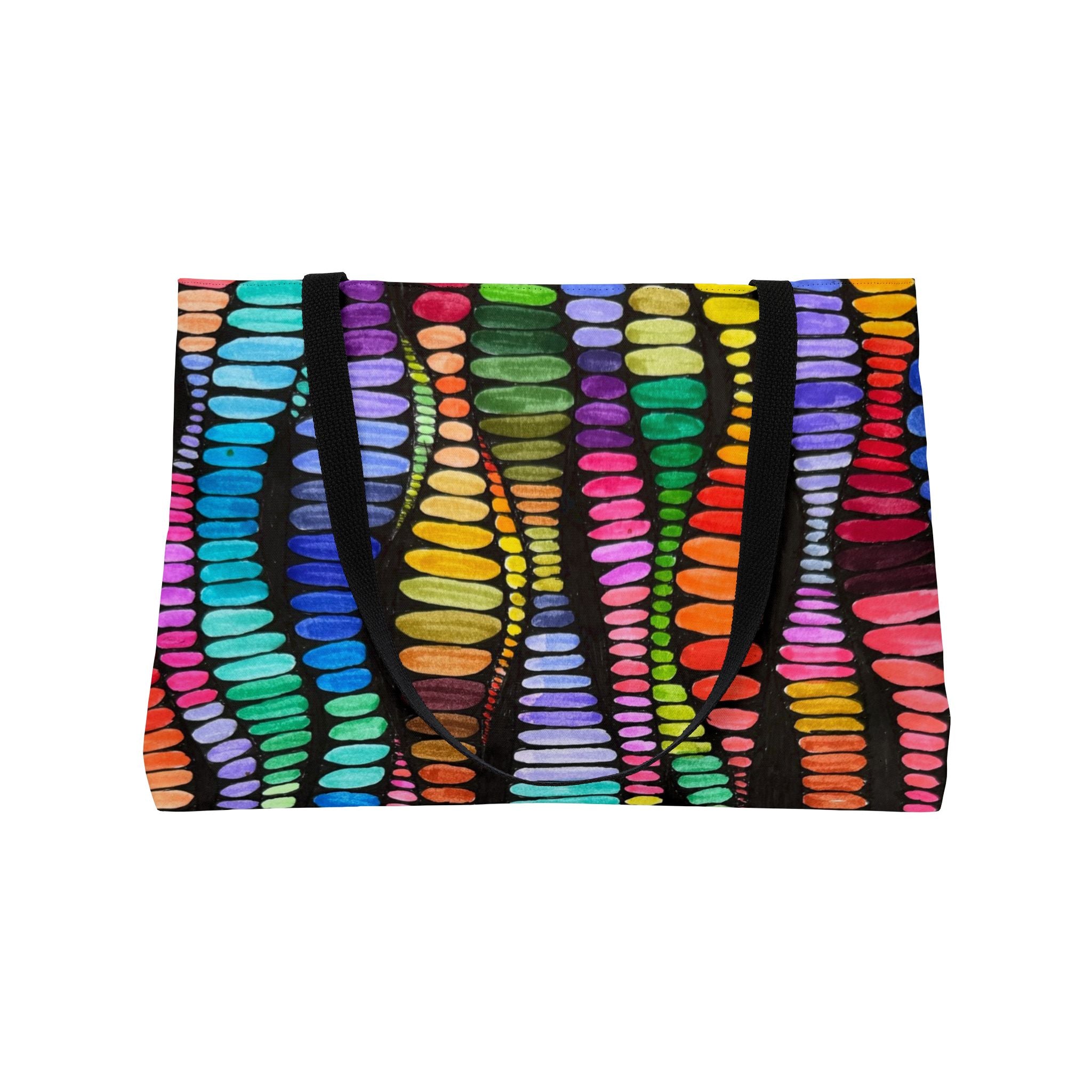 Colorful Striped Weekender Tote Bag - Vibrant Travel Companion for Your Weekend Getaways