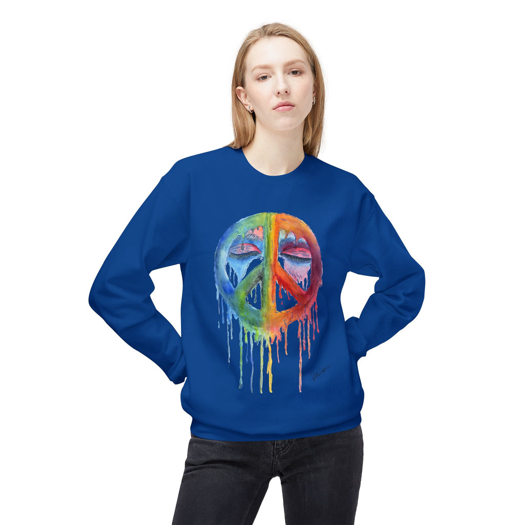 Peace Sign Watercolor Crewneck Sweatshirt