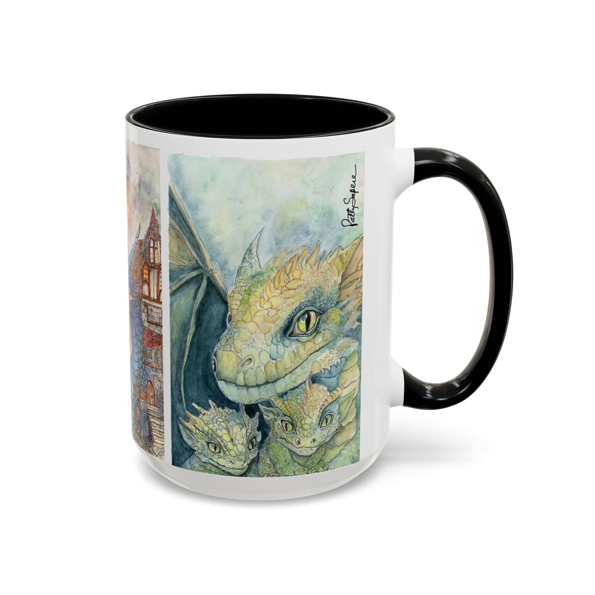 Fantasy Dragon Accent Coffee Mug - Enchanting Gift for Dragon Lovers, Unique Home Decor, Birthday Present, Magical Kitchenware