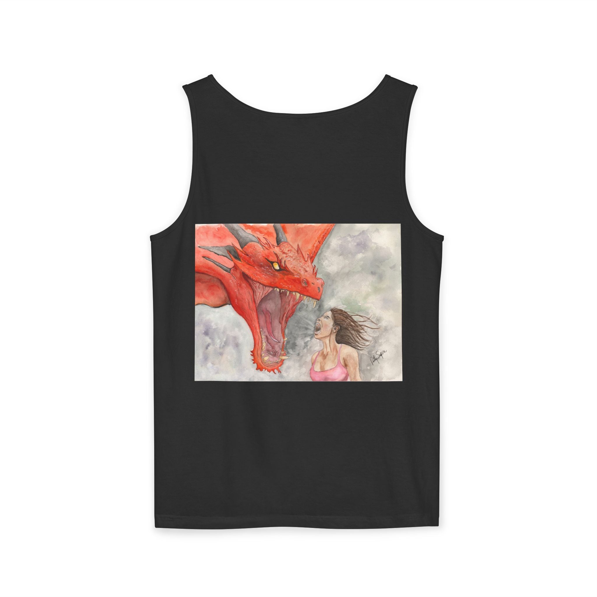 Fierce Dragon Battle Unisex Tank Top – Fantasy Art Graphic Tee