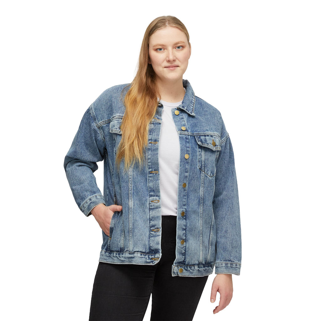 Stylish Women's Denim Jacket with Colorful Hand Design - Casual Chic Outerwear
