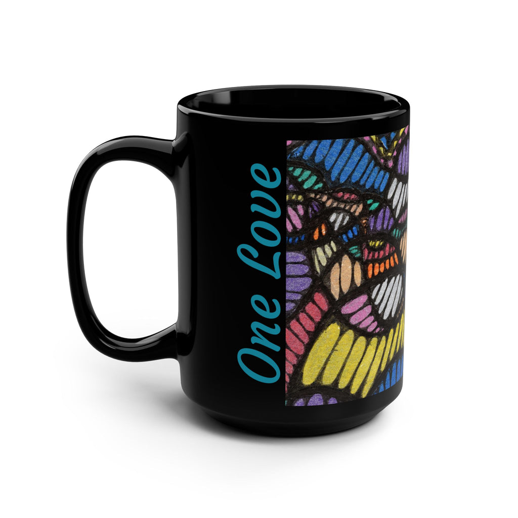 Colorful Artistic 15oz Black Mug - Perfect for Coffee Lovers & Gift Giving