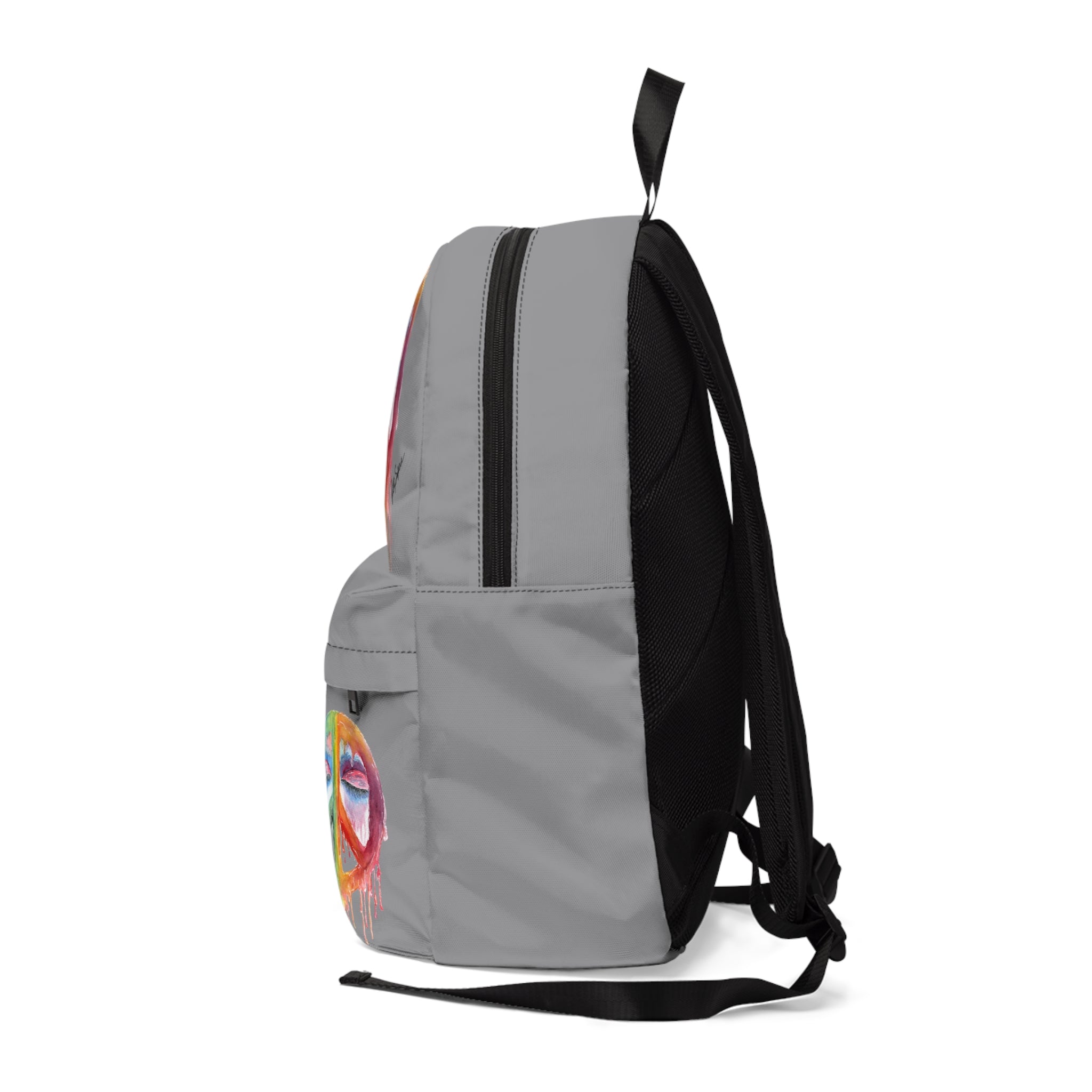 Peace Drip Backpack — Colorful Rainbow Peace Sign School Bag
