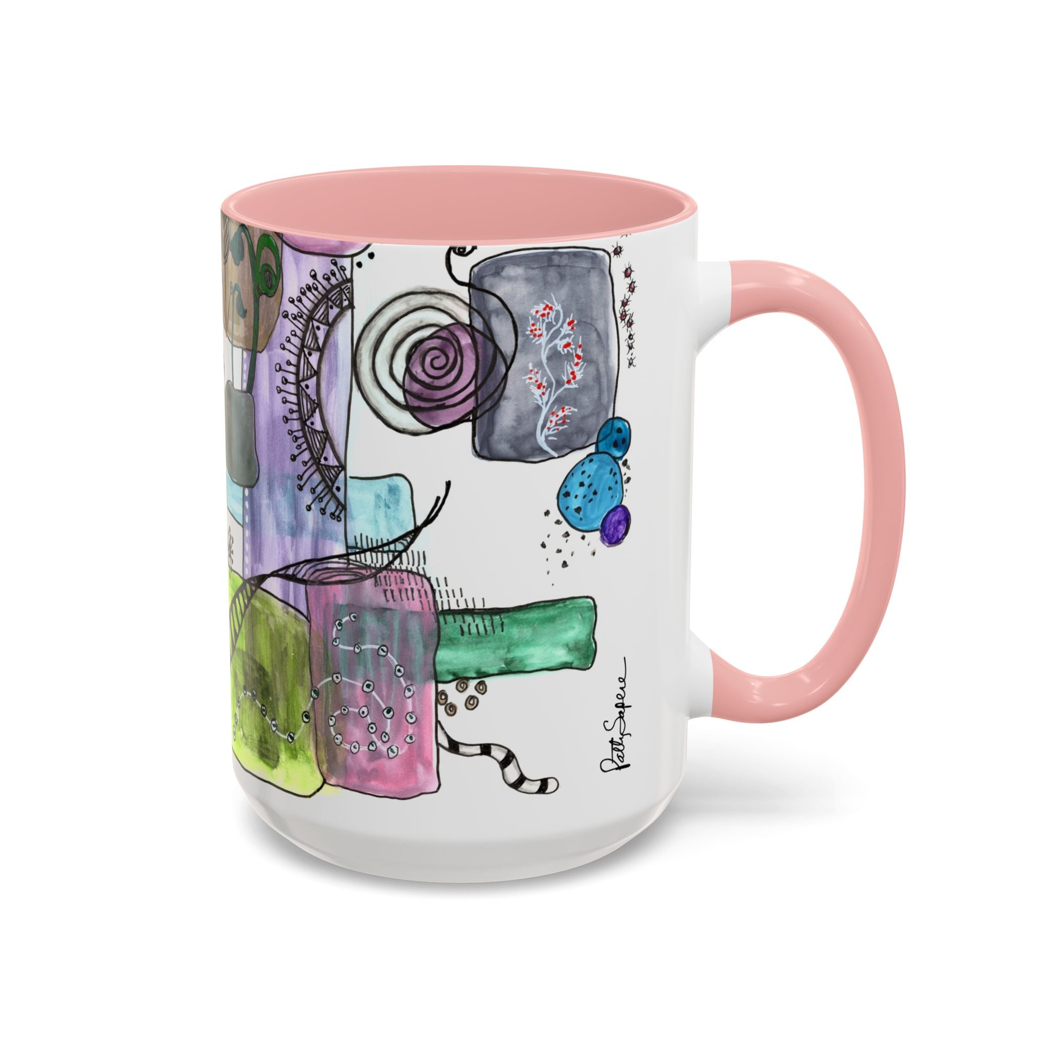 Whimsical Garden Art Mug – Multi-Color Accent Coffee Mug (15oz)