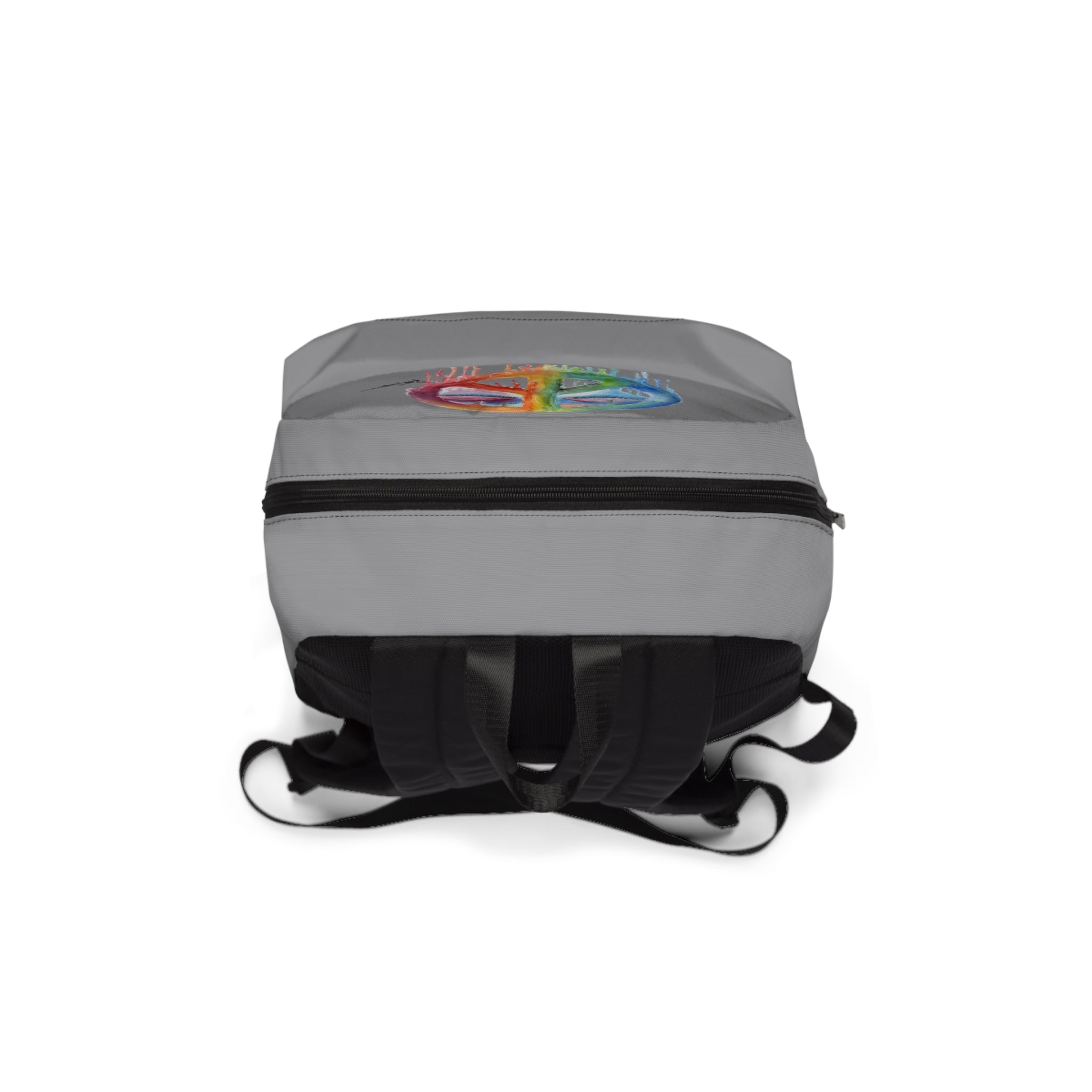 Peace Drip Backpack — Colorful Rainbow Peace Sign School Bag