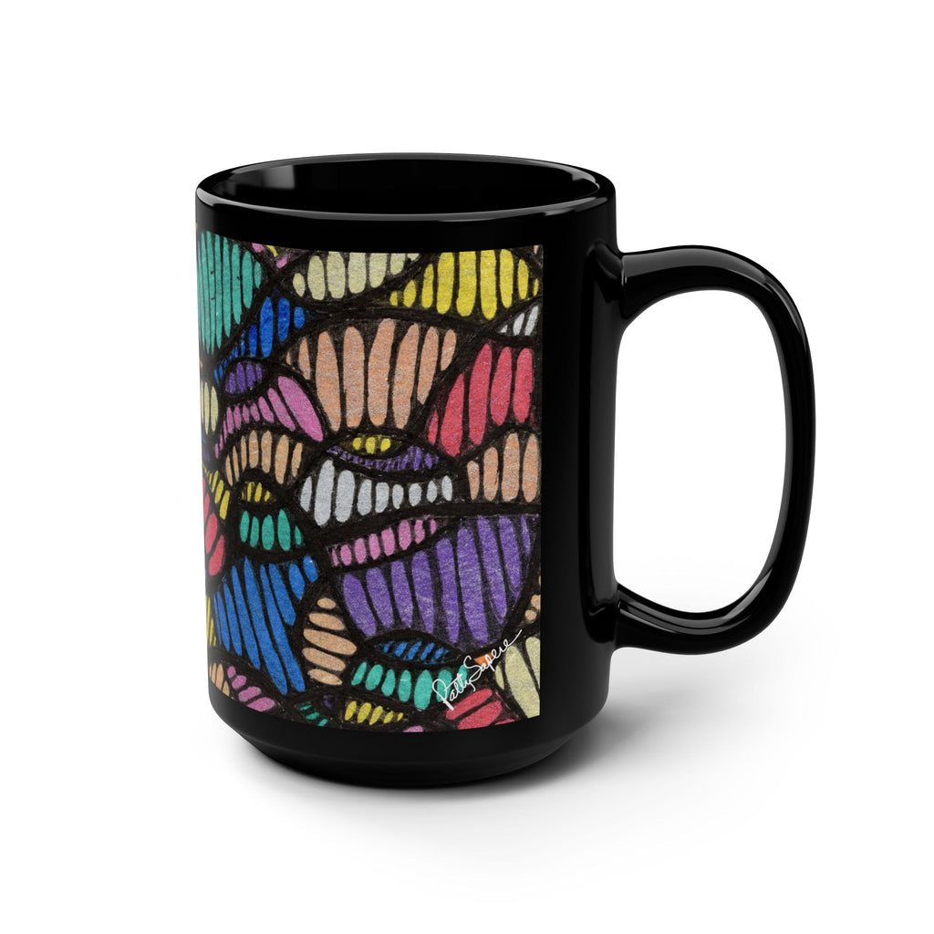 Colorful Artistic 15oz Black Mug - Perfect for Coffee Lovers & Gift Giving