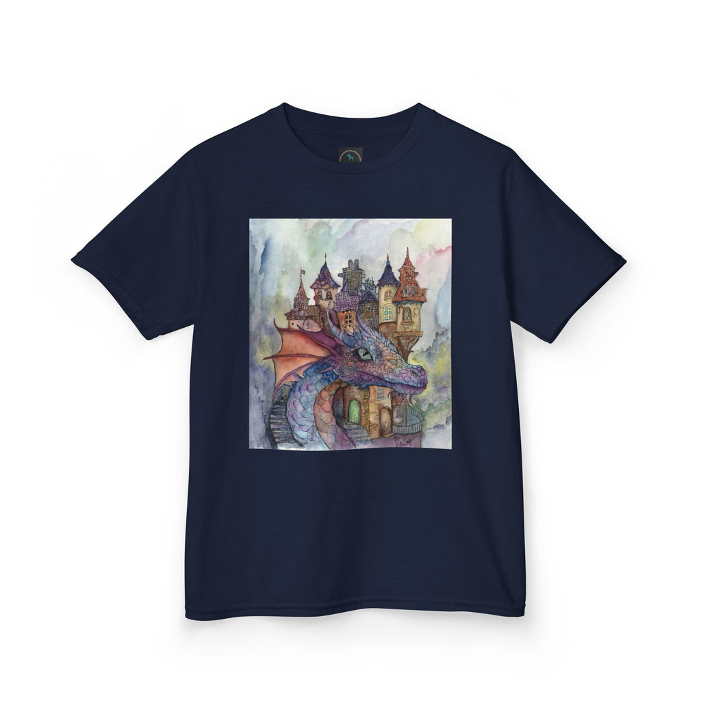 Magical Dragon Castle Kids Tee, Fantasy T-Shirt, Dragon Lover Gift, Children's Apparel, Birthday Gift, Adventure Clothing
