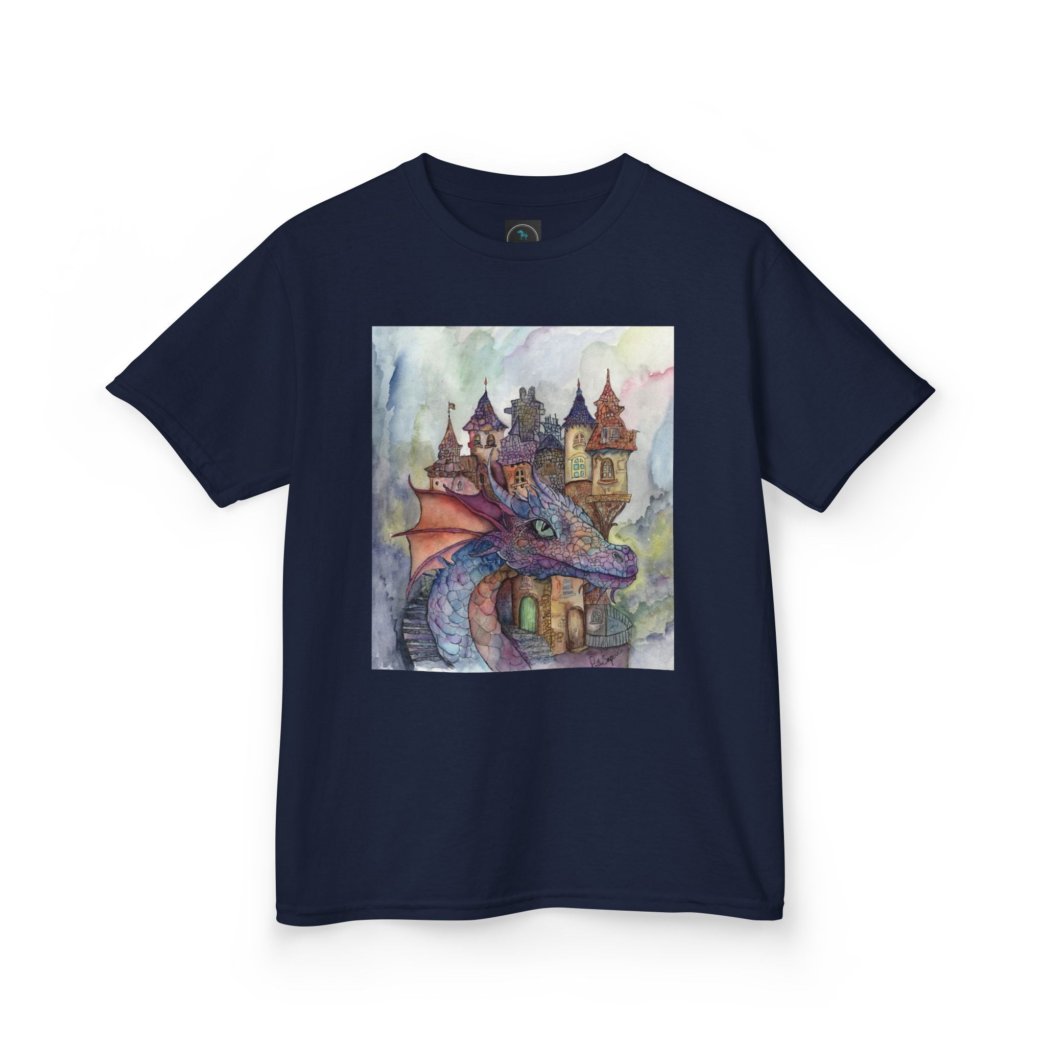 Magical Dragon Castle Kids Tee, Fantasy T-Shirt, Dragon Lover Gift, Children's Apparel, Birthday Gift, Adventure Clothing