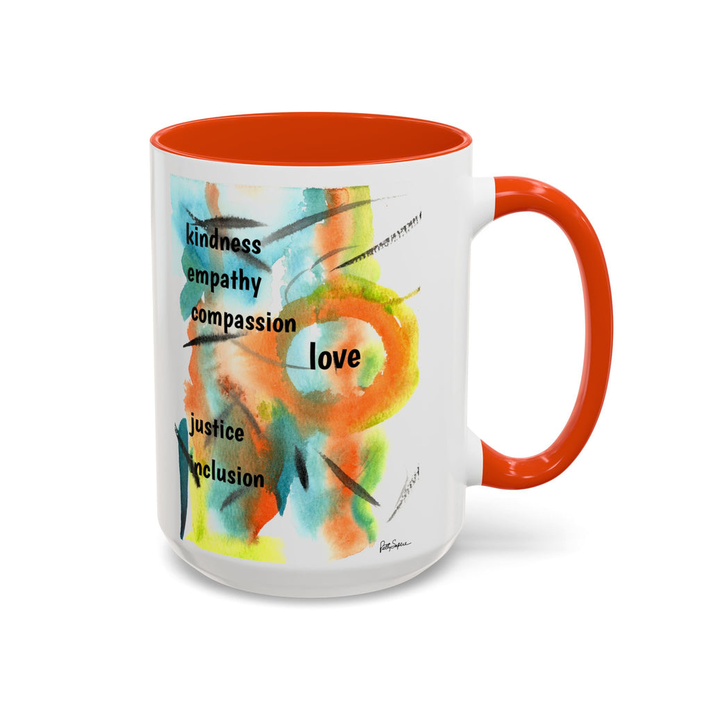 Kindness Watercolor Mug – Love, Empathy & Inclusion 11oz/15oz
