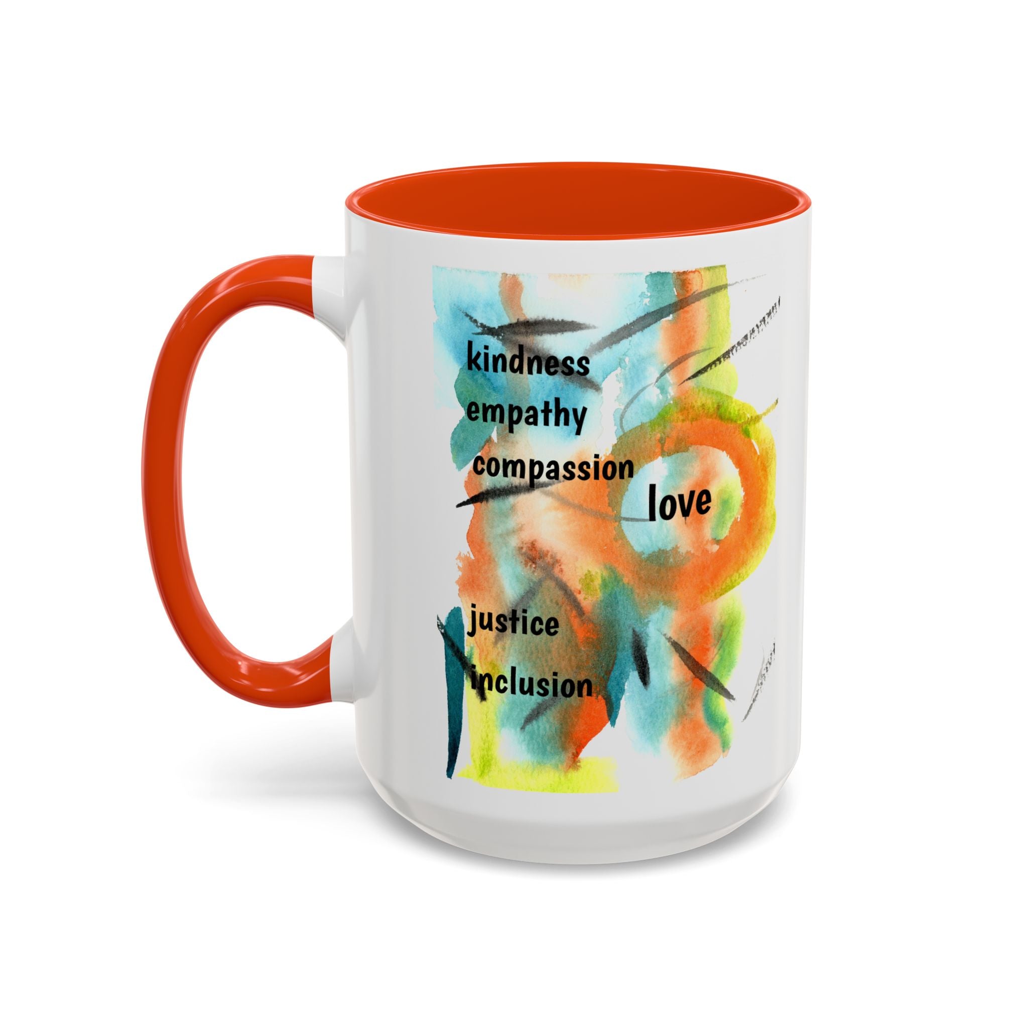 Kindness Watercolor Mug – Love, Empathy & Inclusion 11oz/15oz