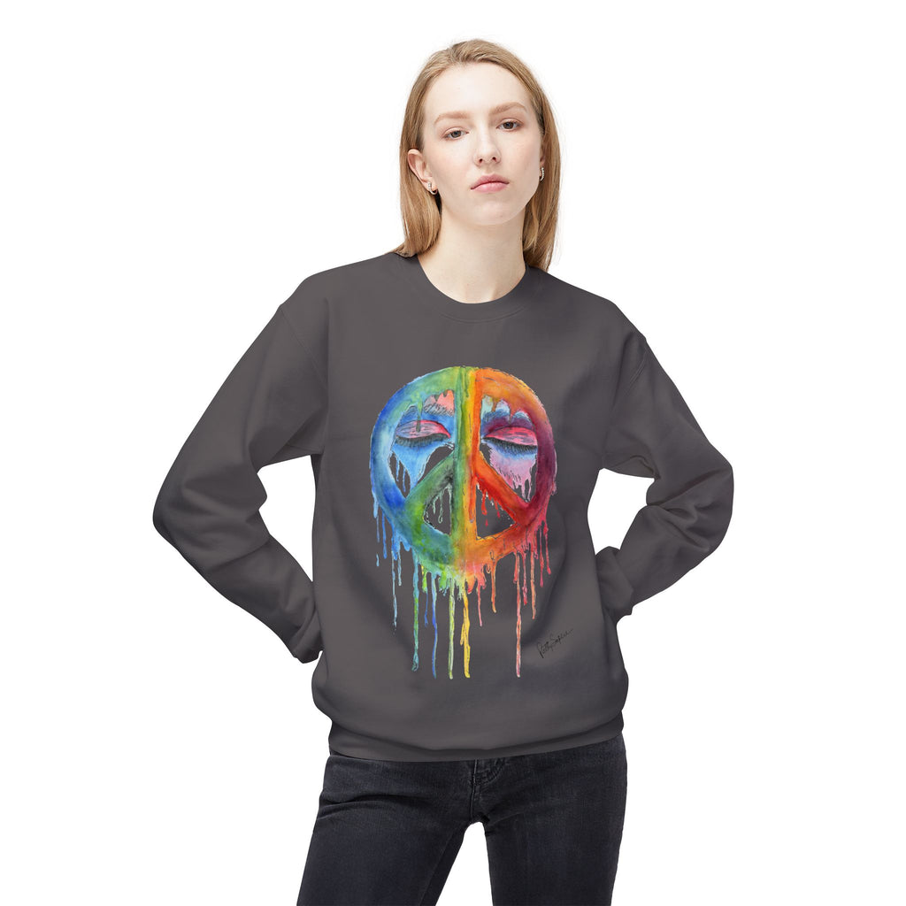 Peace Sign Watercolor Crewneck Sweatshirt