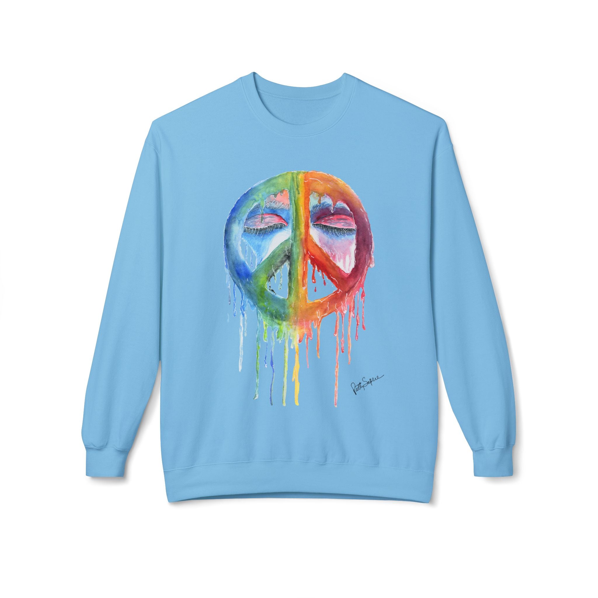 Peace Sign Watercolor Crewneck Sweatshirt