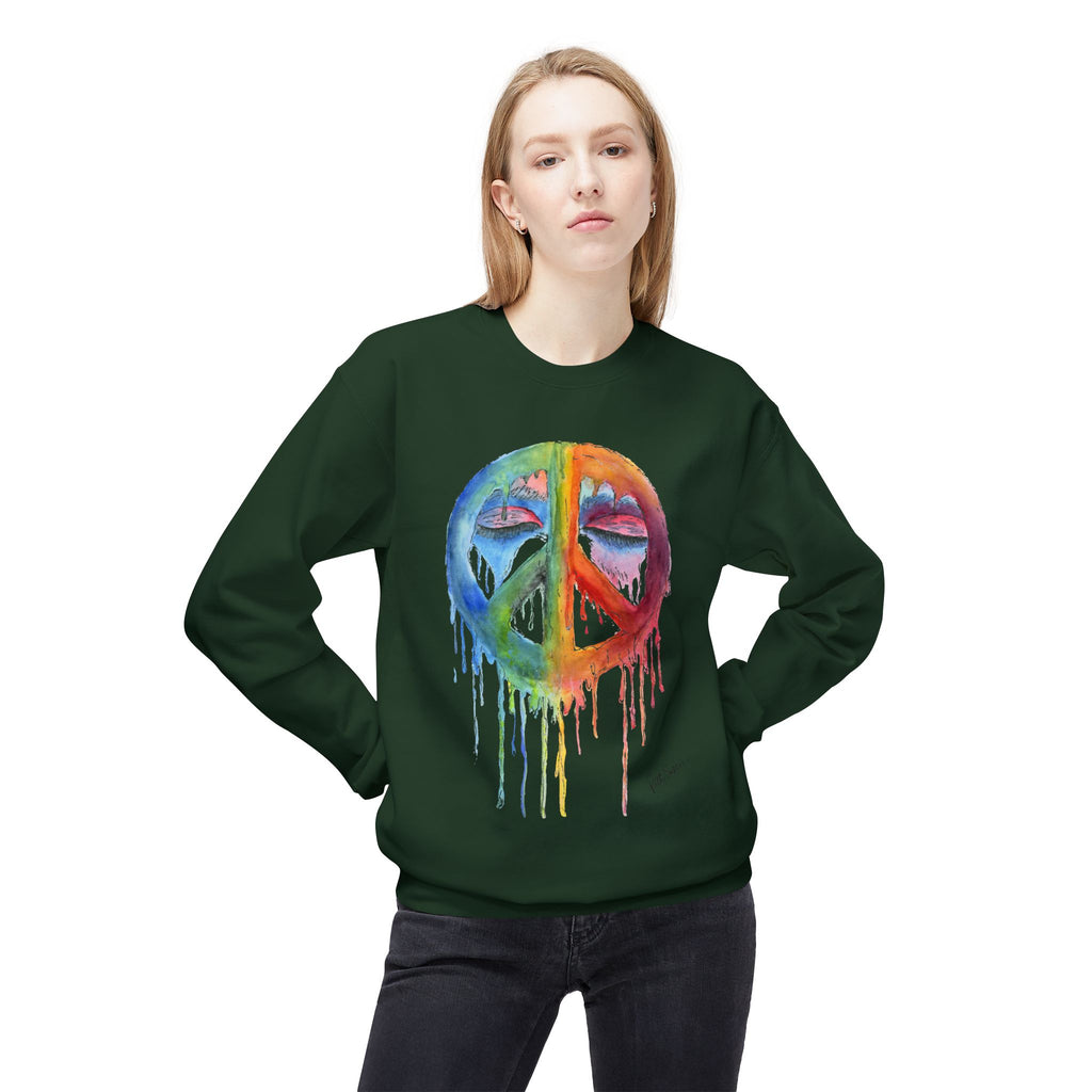 Peace Sign Watercolor Crewneck Sweatshirt