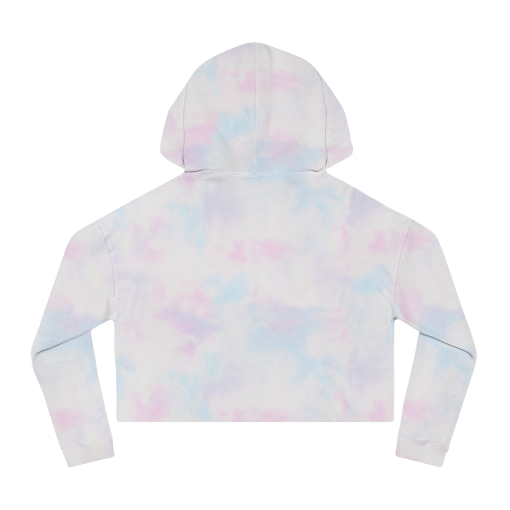 Peace Sign Watercolor Cropped Hoodie — Women's Rainbow Drip Graphic Sweatshirt