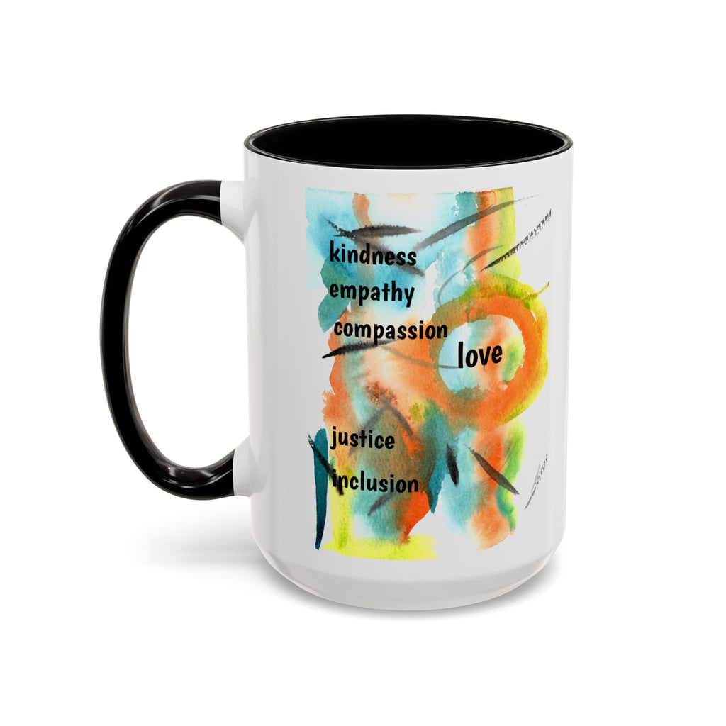 Kindness Watercolor Mug – Love, Empathy & Inclusion 11oz/15oz