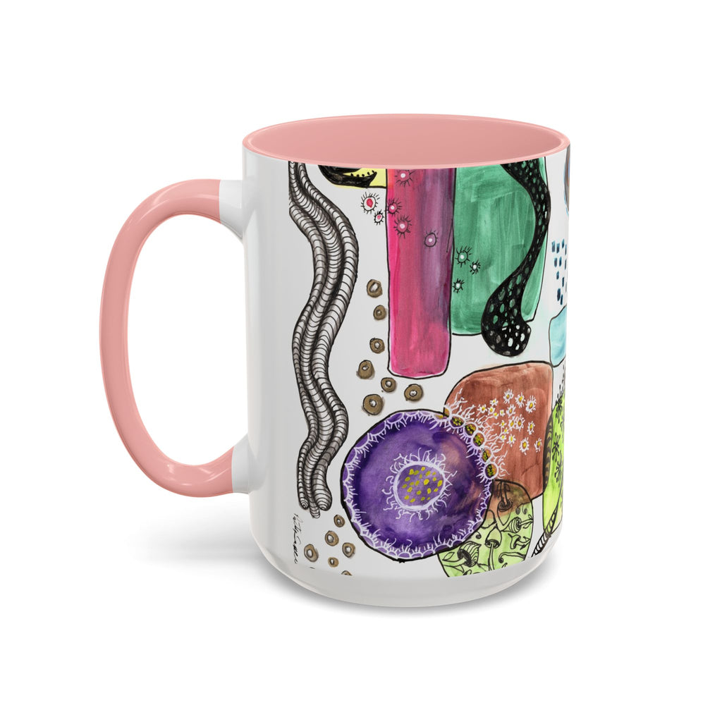 Whimsical Garden Art Mug – Multi-Color Accent Coffee Mug (15oz)