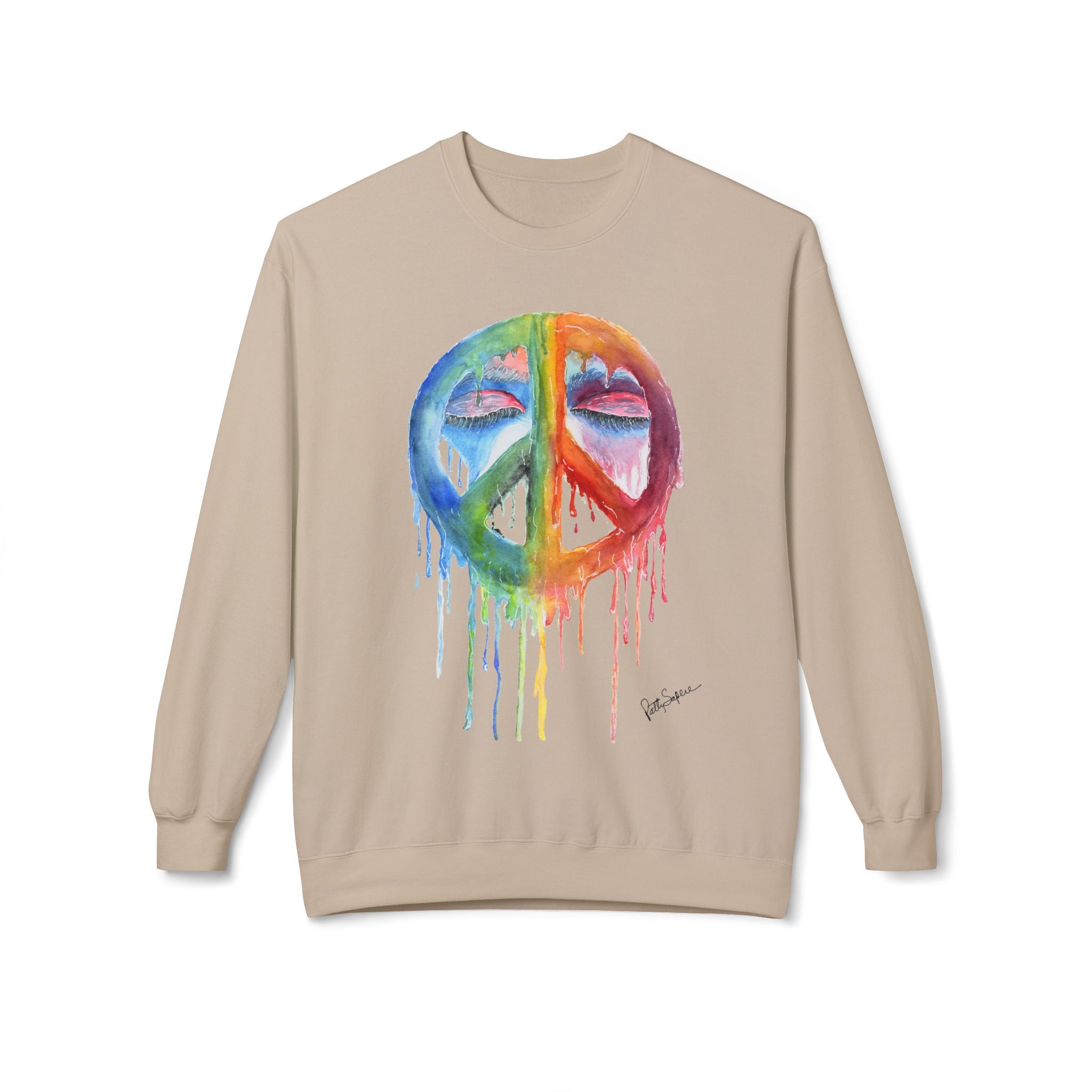 Peace Sign Watercolor Crewneck Sweatshirt