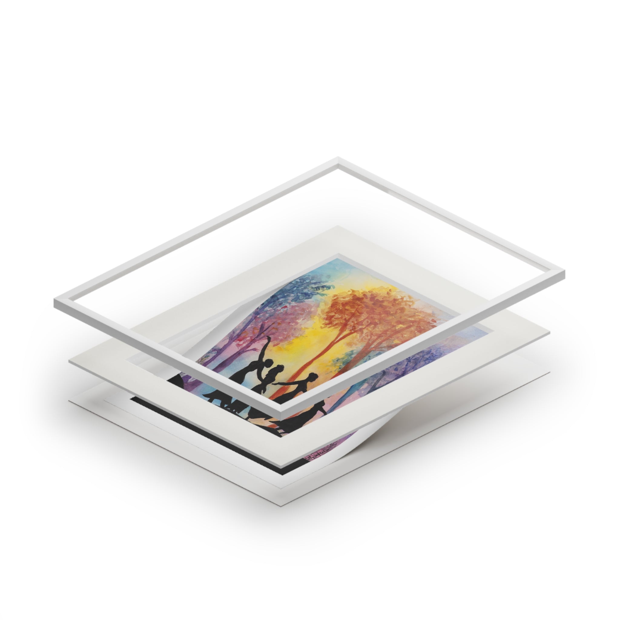 Fine Art Print — 'Circle of Friends' Passepartout Paper Frame