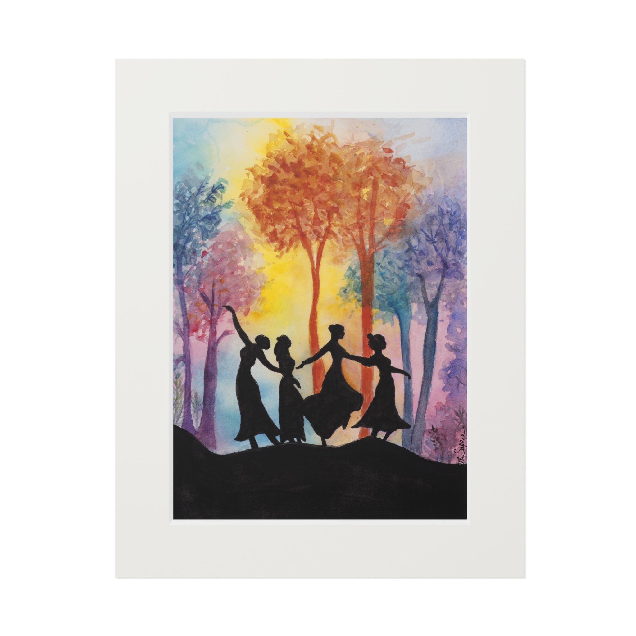 Fine Art Print — 'Circle of Friends' Passepartout Paper Frame