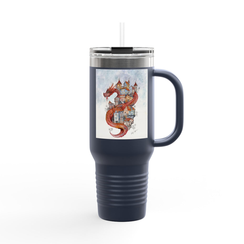 Red Dragon Village 40oz Insulated Travel Mug – Fantasy Art Tumbler