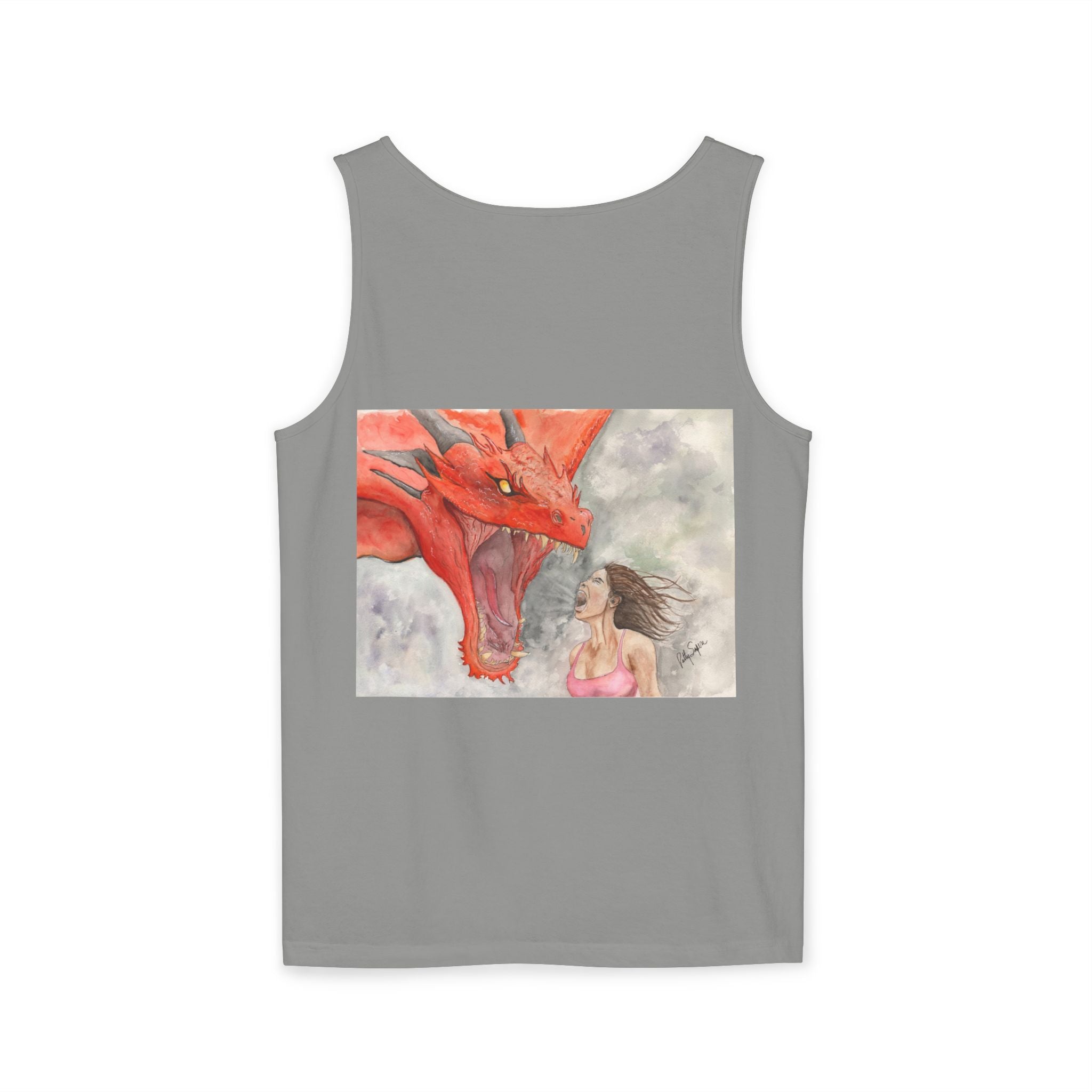 Fierce Dragon Battle Unisex Tank Top – Fantasy Art Graphic Tee
