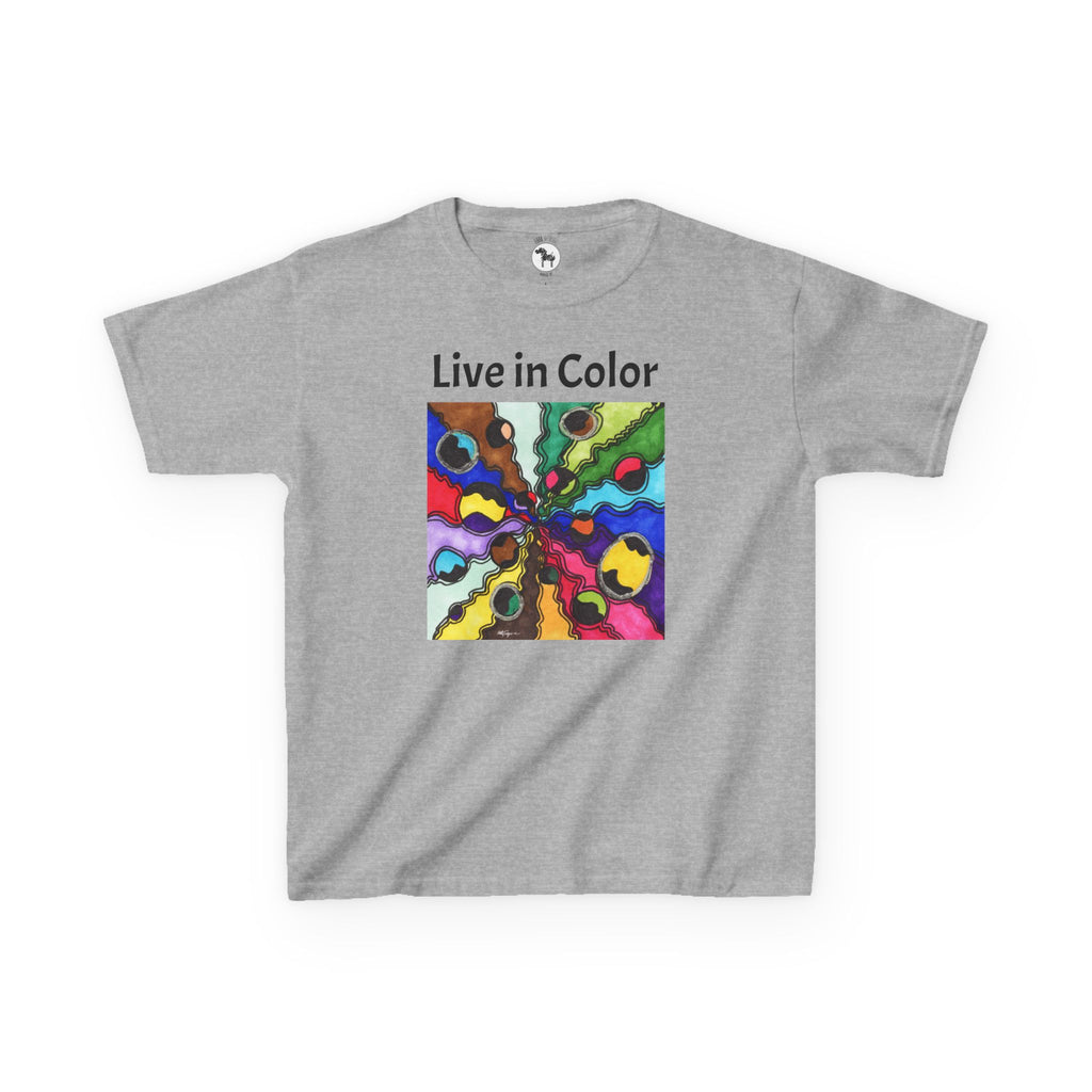 "Live in Color" Kids T-Shirt – Watercolor Pinwheel Art
