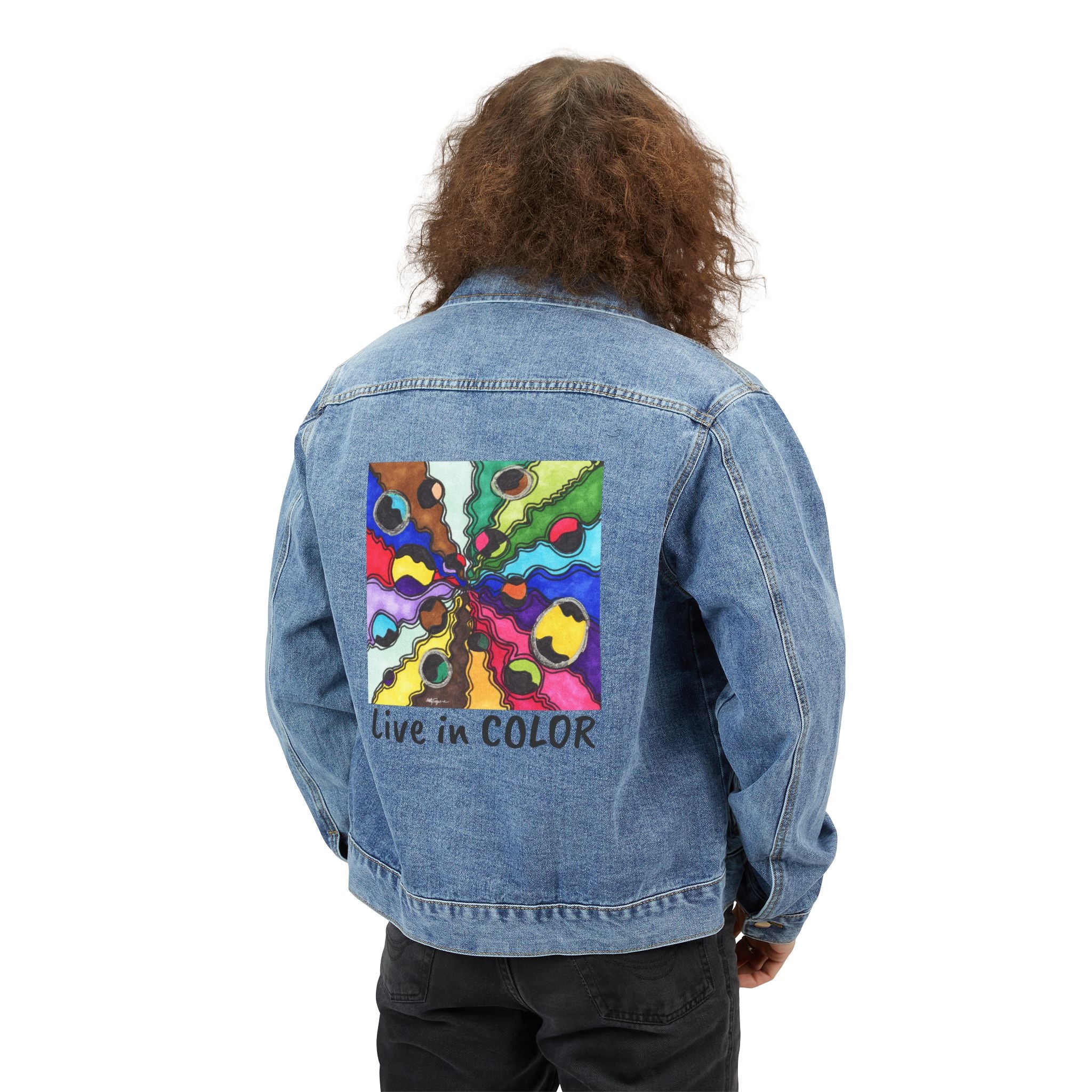 Men's Colorful Denim Jacket